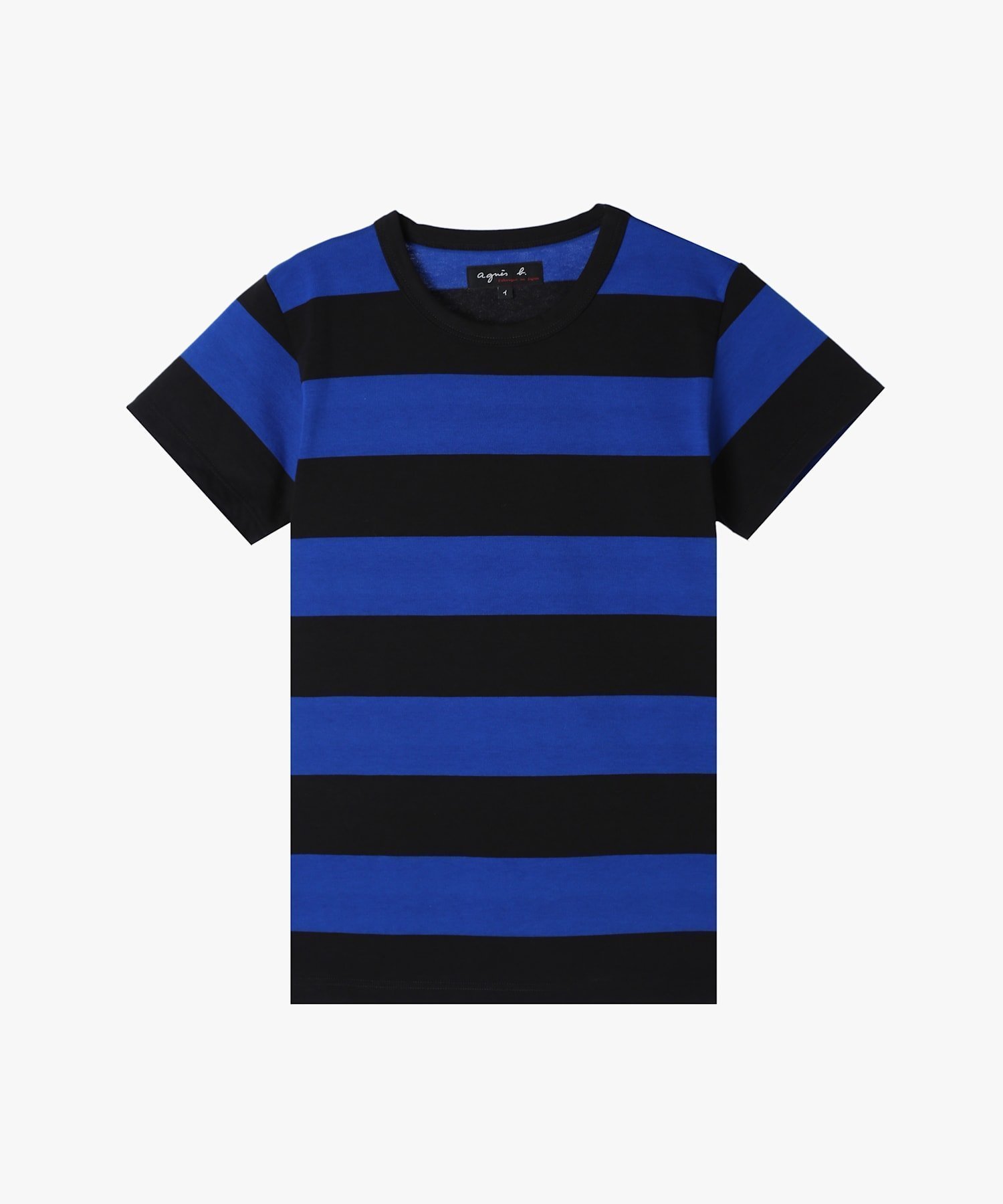 【アニエスベー ファム/agnes b. FEMME】の太ボーダー コットン 半袖Tシャツ Brando インテリア・キッズ・メンズ・レディースファッション・服の通販 founy(ファニー) 　ファッション　Fashion　レディースファッション　Fashion for Women　トップス・カットソー　Cut & Sew Tops　シャツ・ブラウス・オフィスカジュアル　Elegant Blouses & Button-Ups　ロングTシャツ・Tシャツ　Longline T-Shirts & Tees　ボーダー　Border, Stripe　半袖　Short Sleeve, Half Sleeve　定番　Standard, Basic Item　ブルー×ブラック|ID: prp329100004534249 ipo3291000000032752327