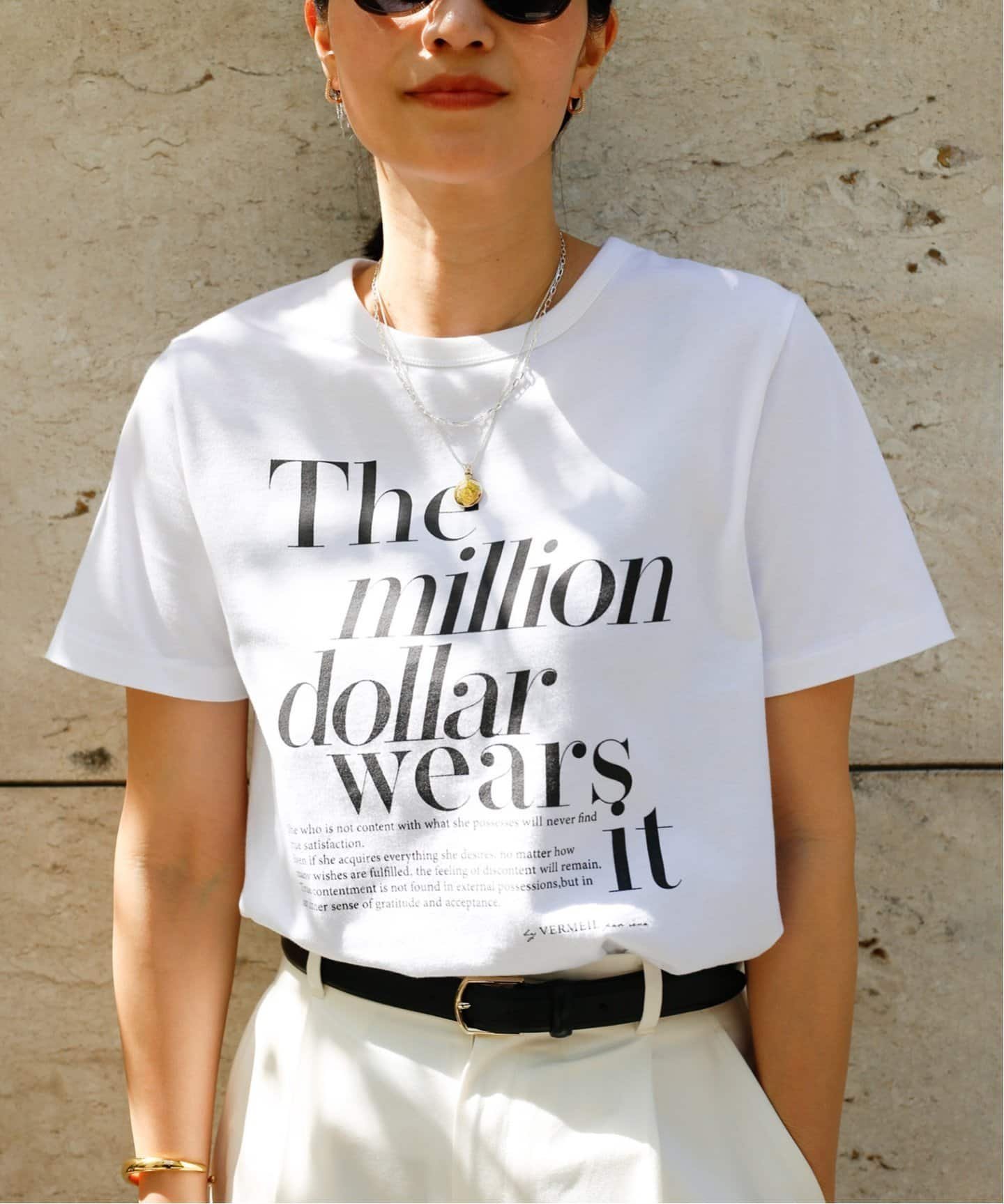 【ヴェルメイユ パー イエナ/VERMEIL par iena】のLettered cotton Tee インテリア・キッズ・メンズ・レディースファッション・服の通販 founy(ファニー) 　ファッション　Fashion　レディースファッション　WOMEN　2025年　2025　2025春夏・S/S　Ss,Spring/Summer,2025　おすすめ　Recommend　インナー　Inner　ジャケット　Jacket　ボトム　Bottom　ホワイト|ID: prp329100004534262 ipo3291000000032045618