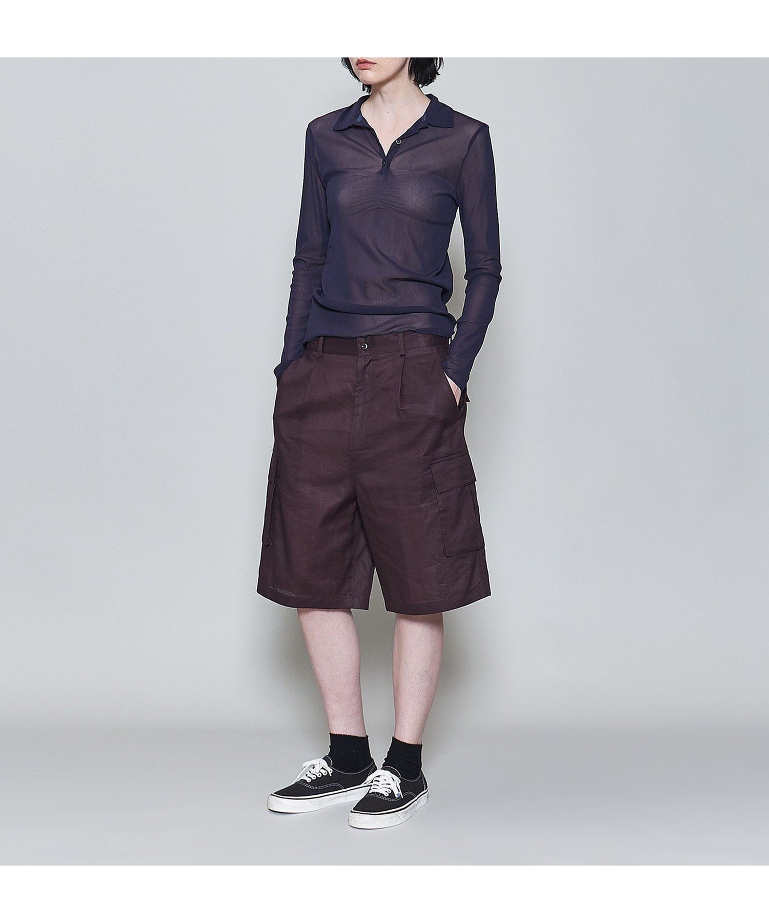 【ビューティ&ユース ユナイテッドアローズ/BEAUTY&YOUTH / UNITED ARROWS】の6(ROKU) ナイロン チュール シャツ プルオーバー インテリア・キッズ・メンズ・レディースファッション・服の通販 founy(ファニー) 　ファッション　Fashion　レディースファッション　Fashion for Women　トップス・カットソー　Cut & Sew Tops　シャツ・ブラウス・オフィスカジュアル　Elegant Blouses & Button-Ups　カジュアルプルオーバー・ニットトップス　Pullovers & Knit Tops / Casual Pullovers　インナー　Innerwear　シアー　Sheer, See-Through　チュール　Tulip, Tulip Motif　ポロシャツ　Polo Shirt, Collared Tee　NAVY|ID: prp329100004534275 ipo3291000000032999591
