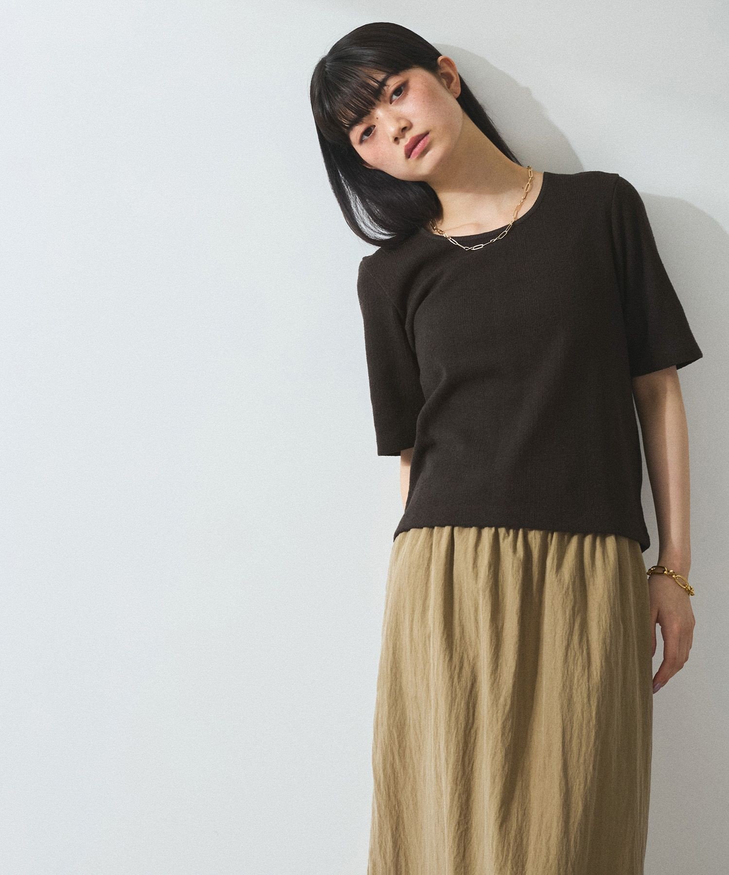 【アダム エ ロペ/ADAM ET ROPE'】の【WEB限定】ブークレリブリボンTシャツ インテリア・キッズ・メンズ・レディースファッション・服の通販 founy(ファニー) 　ファッション　Fashion　レディースファッション　Ladies' Fashion Online　トップス・カットソー　Tops/Tshirt　シャツ/ブラウス　Shirts/Blouses　ロング / Tシャツ　T-Shirts　2025年　2025　2025春夏・S/S　Ss,Spring/Summer,2025　おすすめ　Recommend　コンパクト　Compact　スラックス　Slacks　デニム　Denim　ボトム　Bottom　ポケット　Pocket　リボン　Ribbon　夏　Summer　春　Spring　S/S・春夏　Ss・Spring/Summer　ダークブラウン(20)|ID: prp329100004534302 ipo3291000000032624255