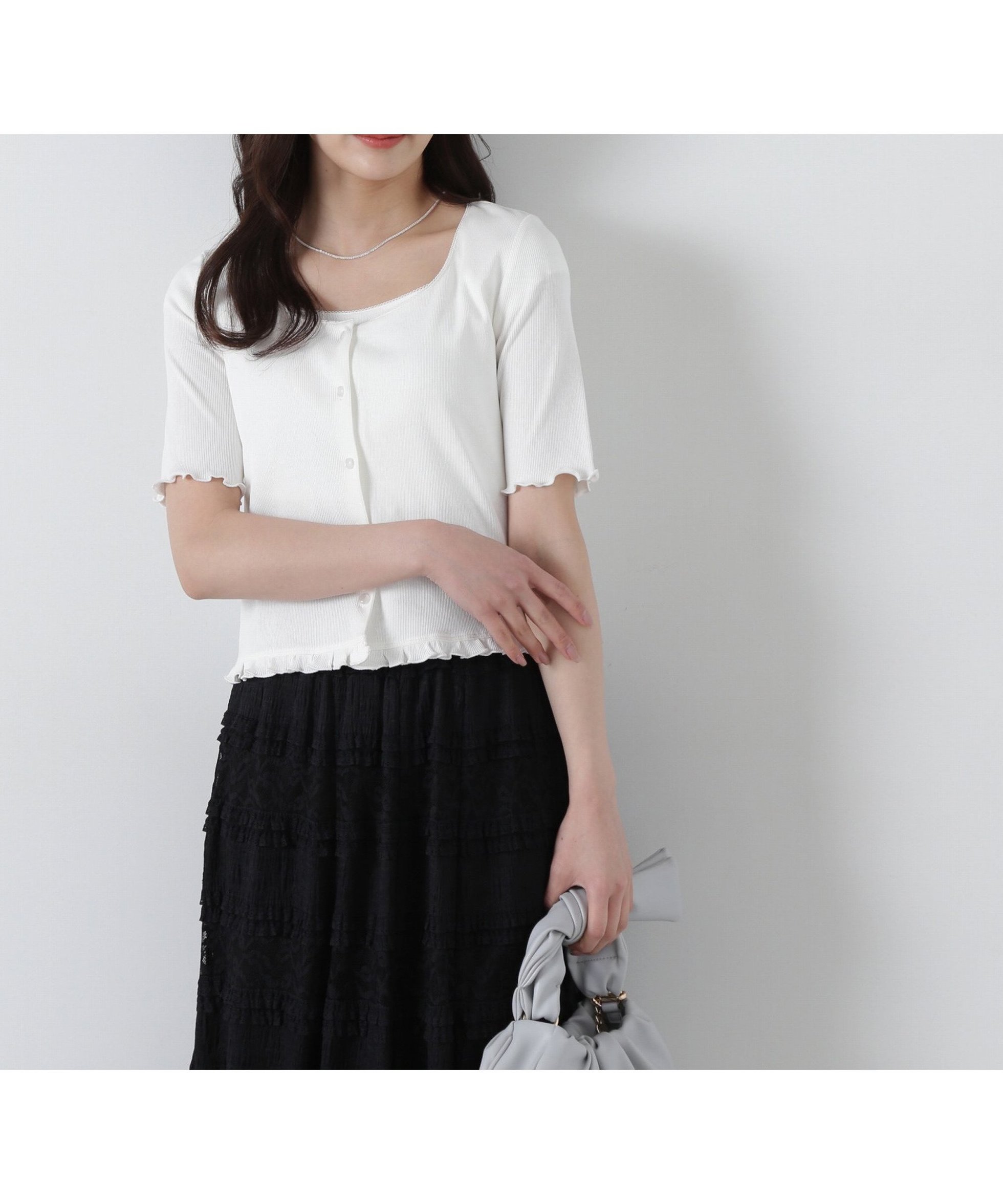 【プロポーション ボディドレッシング/PROPORTION BODY DRESSING】のテレコセットアップ インテリア・キッズ・メンズ・レディースファッション・服の通販 founy(ファニー) 　ファッション　Fashion　レディースファッション　Ladies' Fashion Online　セットアップ　Setup　アンサンブル　Ensemble　インナー　Inner　カットソー　Cut And Sew　カーディガン　Cardigan　キャップ　Cap　スリーブ　Sleeve　セットアップ　Set Up　テレコ　Tereko　デコルテ　Decolletage　フリル　Frills　レース　Race　ホワイト|ID: prp329100004534346 ipo3291000000032670366