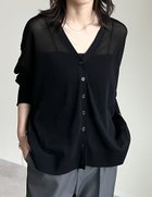 【リエディ/Re:EDIT】の涼感麻タッチシアーニットオーバーサイズカーディガン 人気、トレンドファッション・服の通販 founy(ファニー) ファッション Fashion レディースファッション WOMEN トップス・カットソー Tops/Tshirt ニット Knit Tops カーディガン Cardigans おすすめ Recommend インナー Inner カーディガン Cardigan キャミソール Camisole シアー Sheer シンプル Simple スラックス Slacks タンク Tank デニム Denim トレンド Trend リネン Linen ロング Long ワイド Wide 透かし Watermark thumbnail ブラック|ID: prp329100004534352 ipo3291000000032045997