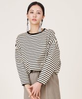 【マイカ ディール/MICA & DEAL】の【marmors】border with glitter long t-shirt 人気、トレンドファッション・服の通販 founy(ファニー) ファッション Fashion レディースファッション WOMEN トップス・カットソー Tops/Tshirt シャツ/ブラウス Shirts/Blouses ロング / Tシャツ T-Shirts 定番 Standard 人気 Popularity ボーダー Border エレガント 上品 Elegant |ID:prp329100004534368