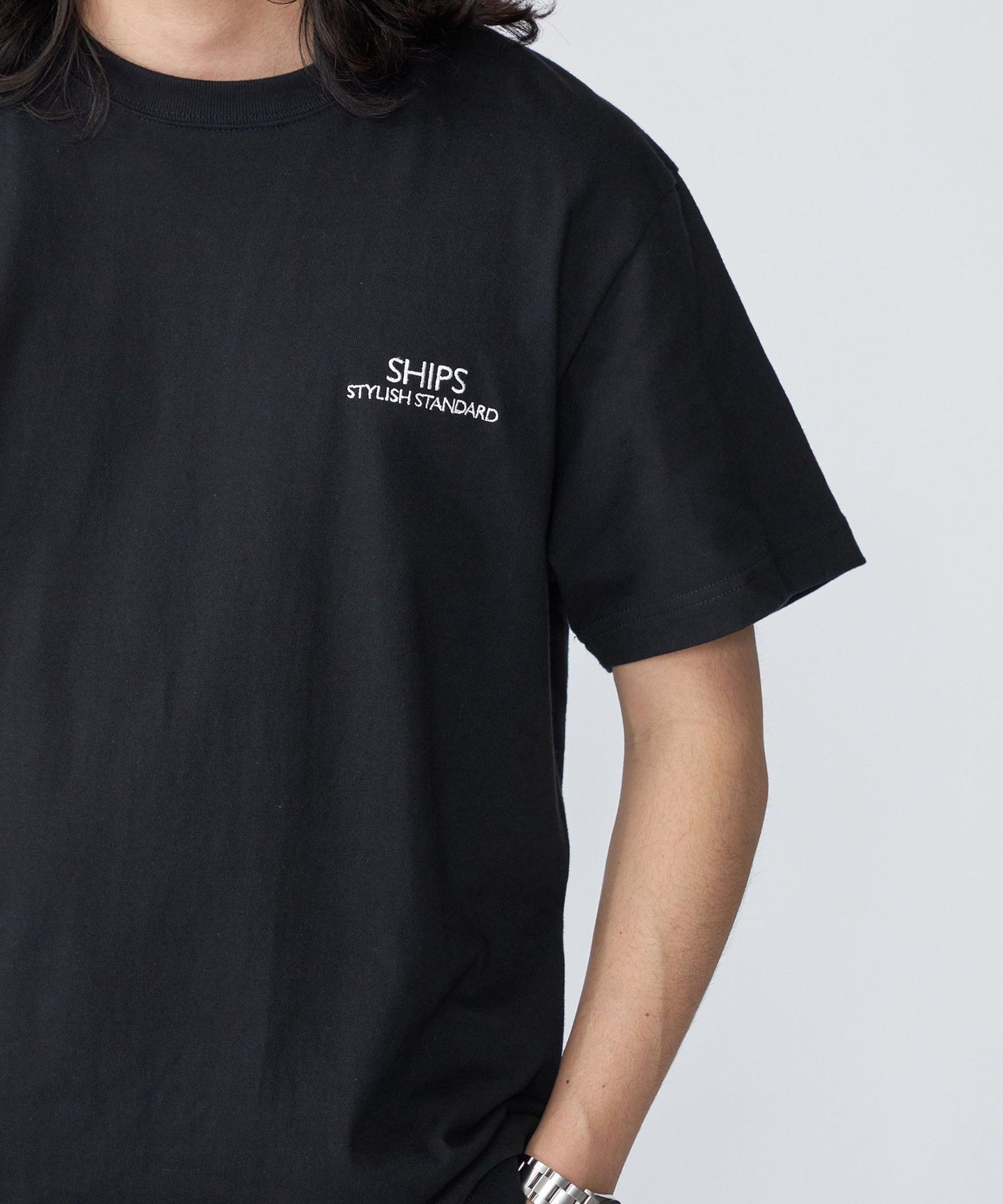 【シップス/SHIPS / MEN】の【WEB限定】SHIPS STYLISH STANDARD ロゴ 刺繍 Tシャツ インテリア・キッズ・メンズ・レディースファッション・服の通販 founy(ファニー) 　ファッション　Fashion　メンズファッション　MEN　おすすめ　Recommend　スタイリッシュ　Stylish　バランス　Balance　ベーシック　Basic　ブラック|ID: prp329100004534399 ipo3291000000032046185