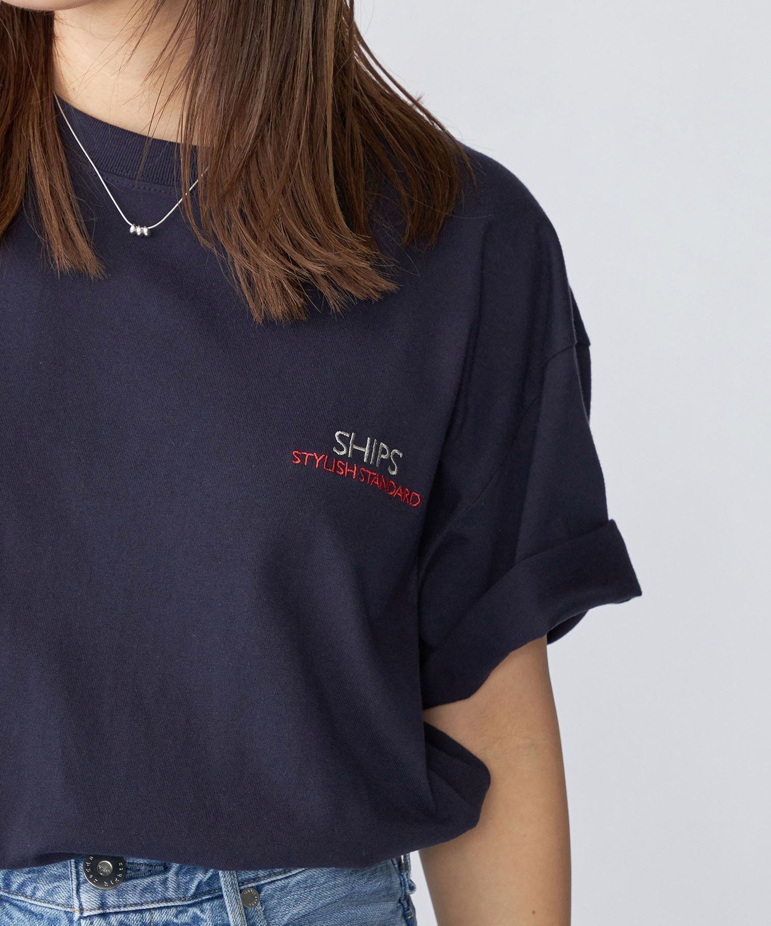 【シップス/SHIPS / MEN】の【WEB限定】SHIPS STYLISH STANDARD ロゴ 刺繍 Tシャツ インテリア・キッズ・メンズ・レディースファッション・服の通販 founy(ファニー) 　ファッション　Fashion　メンズファッション　MEN　おすすめ　Recommend　スタイリッシュ　Stylish　バランス　Balance　ベーシック　Basic　ネイビー|ID: prp329100004534399 ipo3291000000032046191