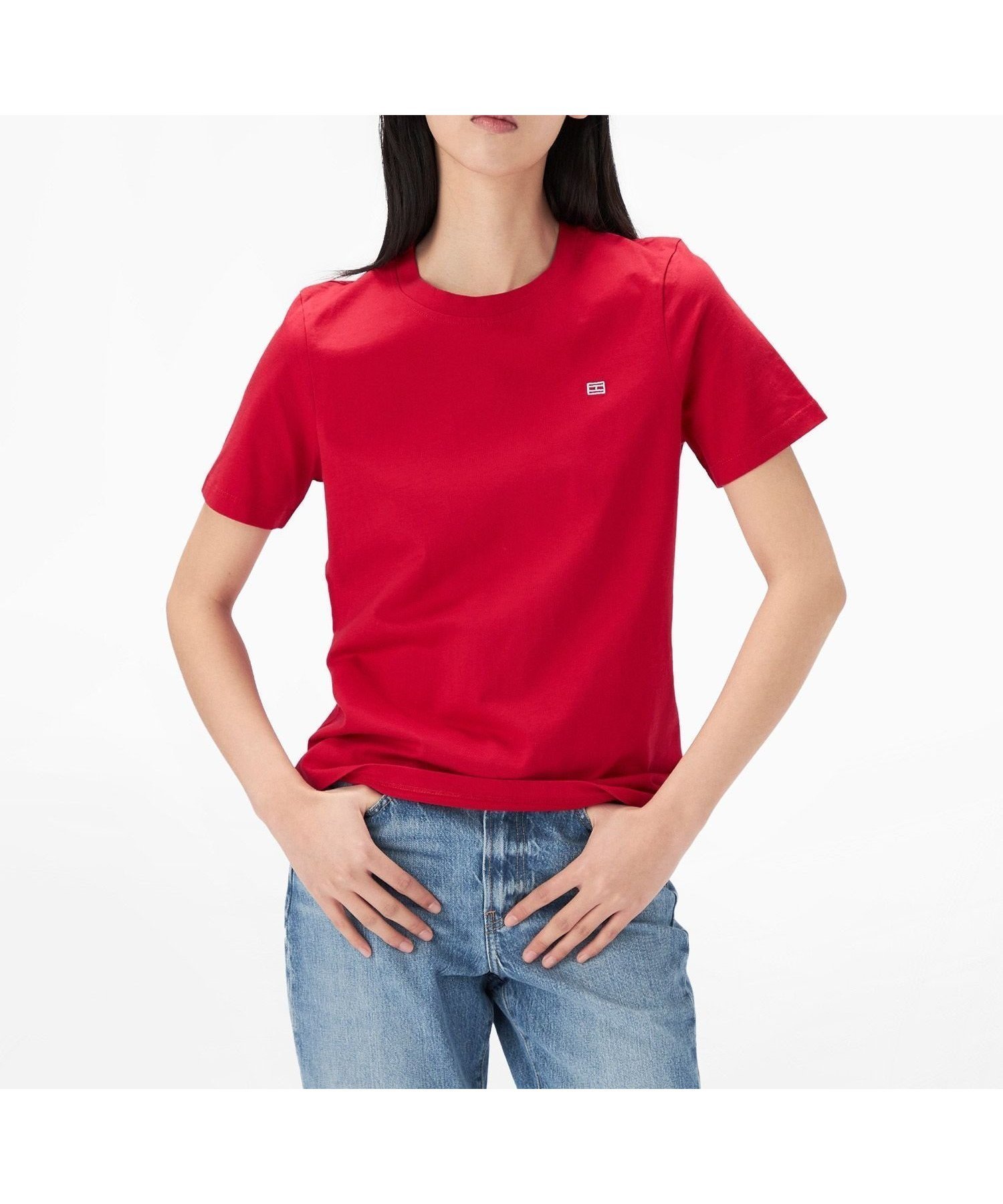【トミーヒルフィガー/TOMMY HILFIGER】のクルーネックフラッグTシャツ インテリア・キッズ・メンズ・レディースファッション・服の通販 founy(ファニー) 　ファッション　Fashion　レディースファッション　Ladies' Fashion Online　トップス・カットソー　Tops/Tshirt　シャツ/ブラウス　Shirts/Blouses　ロング / Tシャツ　T-Shirts　アメリカン　American　クラシック　Classic　ゴルフ　Golf　デニム　Denim　モダン　Modern　ルーズ　Loose　ワンポイント　One Point　人気　Popularity　レッドXLG|ID: prp329100004534400 ipo3291000000032680689
