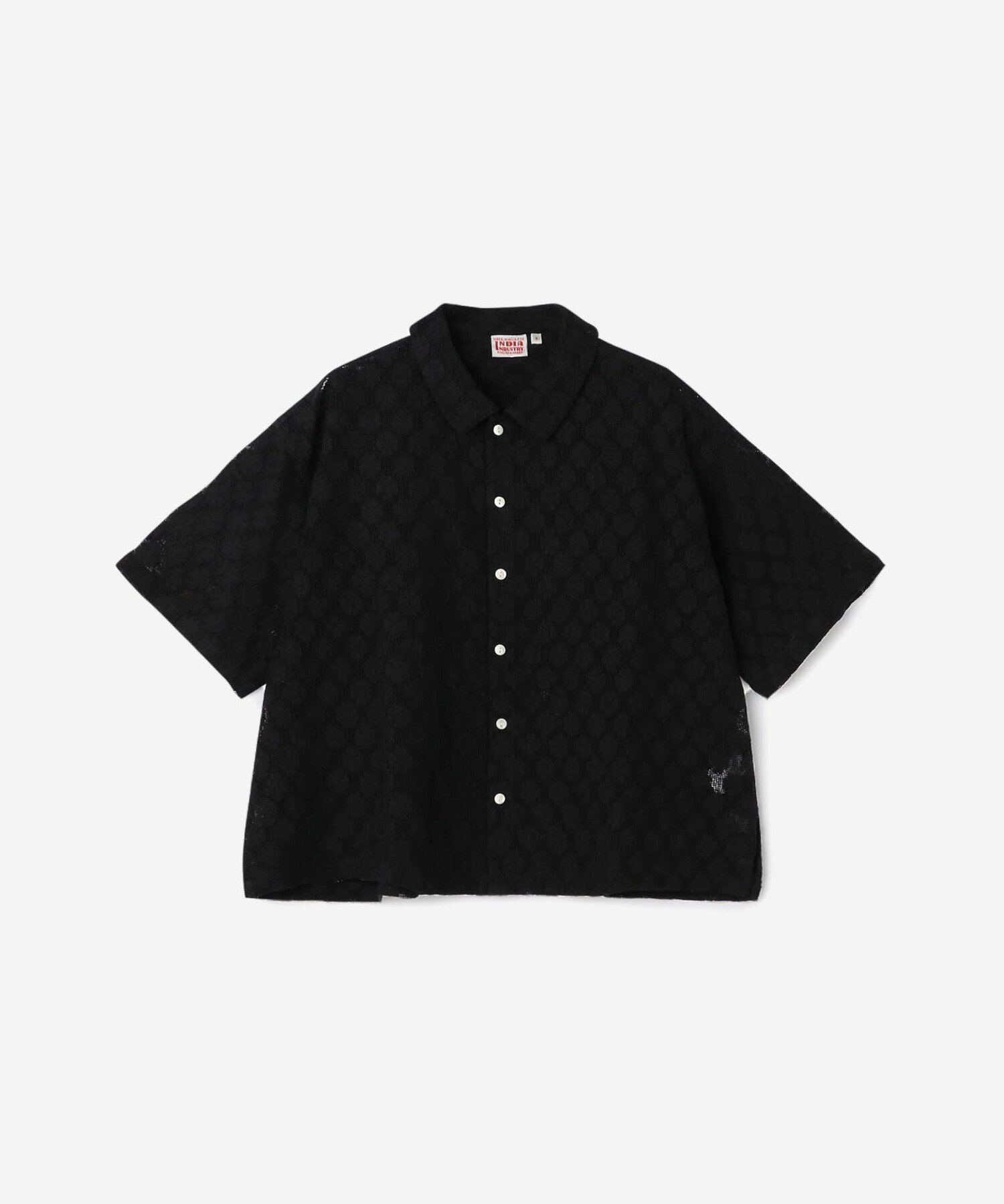 【ビショップ/Bshop】のレース 襟付き半袖シャツ WOMEN インテリア・キッズ・メンズ・レディースファッション・服の通販 founy(ファニー) 　ファッション　Fashion　レディースファッション　WOMEN　トップス・カットソー　Tops/Tshirt　シャツ/ブラウス　Shirts/Blouses　スリット　Slit　メッシュ　Mesh　レース　Race　半袖　Short Sleeve　BLACK|ID: prp329100004534402 ipo3291000000032046197