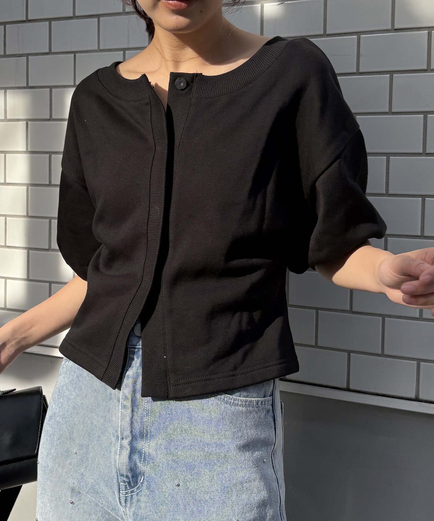 【カプリシューレマージュ/CAPRICIEUX LEMAGE】の前開きパフトップス インテリア・キッズ・メンズ・レディースファッション・服の通販 founy(ファニー) 　ファッション　Fashion　レディースファッション　WOMEN　トップス・カットソー　Tops/Tshirt　おすすめ　Recommend　カーディガン　Cardigan　スリーブ　Sleeve　マキシ　Maxi　羽織　Haori　ブラック|ID: prp329100004534436 ipo3291000000032046337