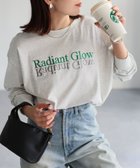 【リベリー/Riberry】の反転ロゴ刺繍ロンT/綿100%Tシャツ オートミール×グリーン|ID: prp329100004534447 ipo3291000000032371642