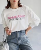 【リベリー/Riberry】の反転ロゴ刺繍ロンT/綿100%Tシャツ ホワイト×ピンク|ID: prp329100004534447 ipo3291000000032371643