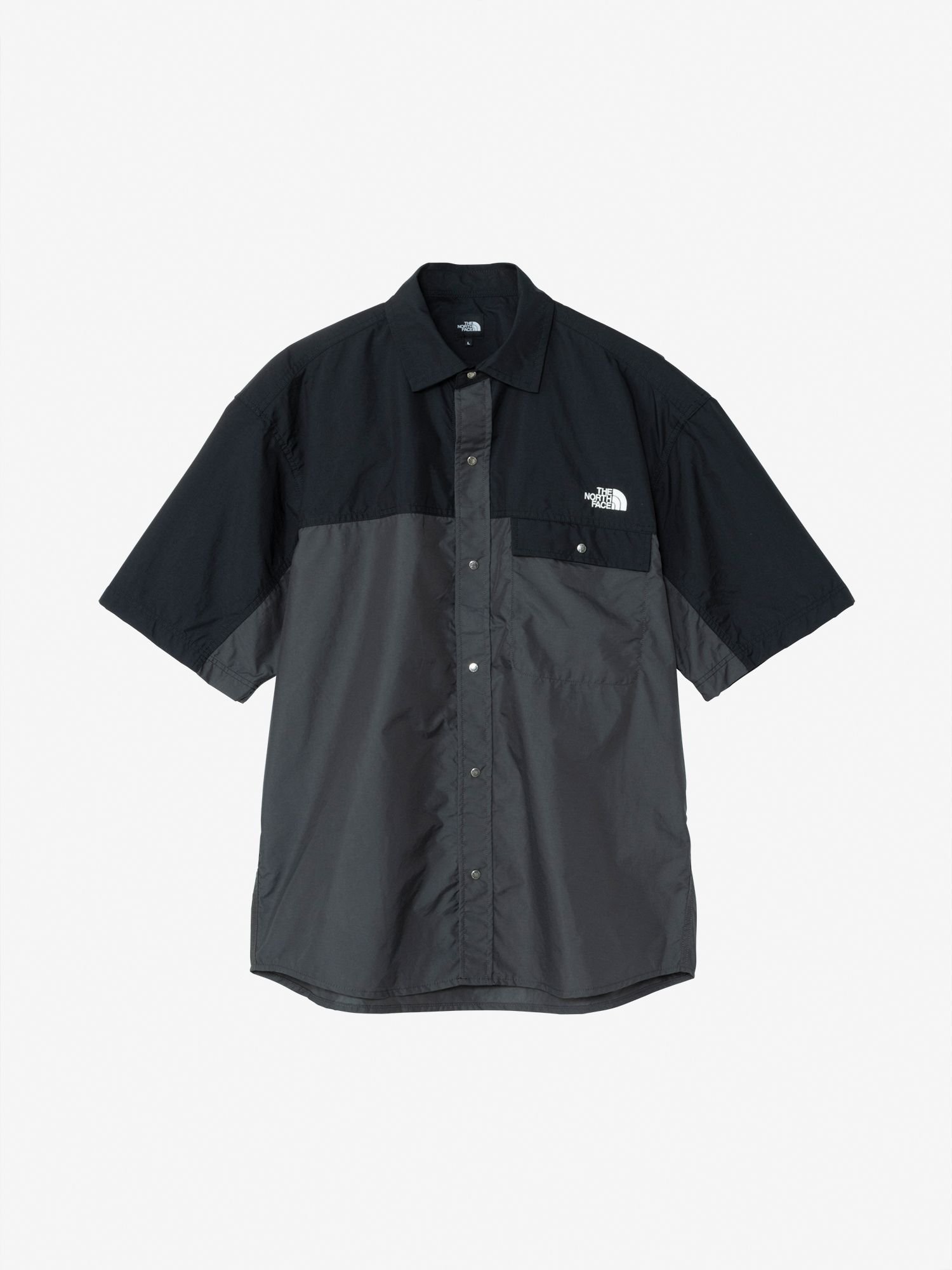 【ザ ノース フェイス/THE NORTH FACE】のショートスリーブヌプシシャツ(ユニセックス) インテリア・キッズ・メンズ・レディースファッション・服の通販 founy(ファニー) 　ファッション　Fashion　レディースファッション　WOMEN　トップス・カットソー　Tops/Tshirt　シャツ/ブラウス　Shirts/Blouses　アウトドア　Outdoor　ドット　Dot　バランス　Balance　フロント　Front　ボックス　Box　半袖　Short Sleeve　ブラック×アスファルトグレー|ID: prp329100004534452 ipo3291000000032046401