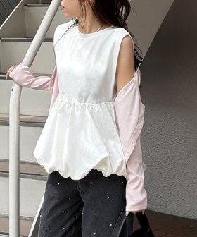 【カプリシューレマージュ/CAPRICIEUX LEMAGE】のバルーンドッキングTシャツ 人気、トレンドファッション・服の通販 founy(ファニー) ファッション Fashion レディースファッション Ladies' Fashion Online トップス・カットソー Tops/Tshirt シャツ/ブラウス Shirts/Blouses ロング / Tシャツ T-Shirts おすすめ Recommend カーディガン Cardigan コンパクト Compact シアー Sheer ジャケット Jacket デニム Denim トレンド Trend ドッキング Docking バルーン Balloon ビスチェ Bustier 切替 Switching 半袖 Short Sleeve 夏 Summer |ID:prp329100004534541