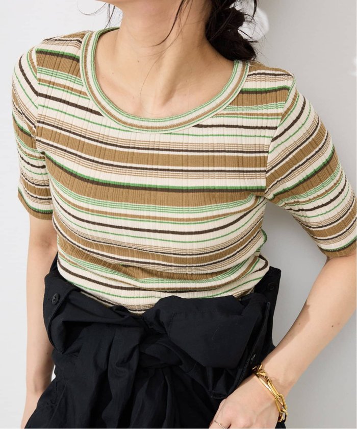 【スローブ イエナ/SLOBE IENA】のランダムリブマルチボーダーTEE インテリア・キッズ・メンズ・レディースファッション・服の通販 founy(ファニー) https://founy.com/ ファッション Fashion レディースファッション WOMEN 2025年 2025 2025春夏・S/S Ss,Spring/Summer,2025 シンプル Simple バランス Balance ボトム Bottom ボーダー Border ランダム Random ワイド Wide |ID: prp329100004534569 ipo3291000000032046870