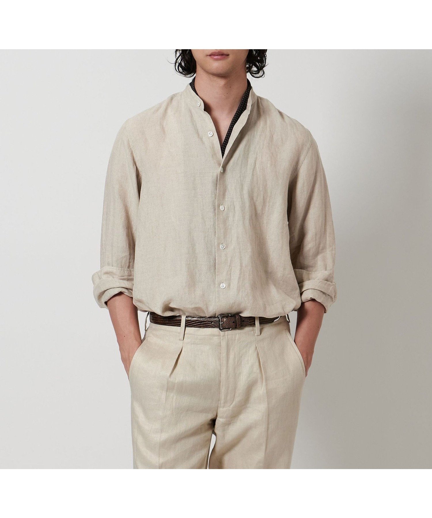 【ユナイテッドアローズ/UNITED ARROWS / MEN】のLIBECO バンドカラーシャツ 人気、トレンドファッション・服の通販 founy(ファニー) 　ファッション　Fashion　メンズファッション　MEN　インナー　Inner　スポーティ　Sporty　スリット　Slit　リネン　Linen　リラックス　Relax　夏　Summer　 other-1|ID: prp329100004534570 ipo3291000000032046875