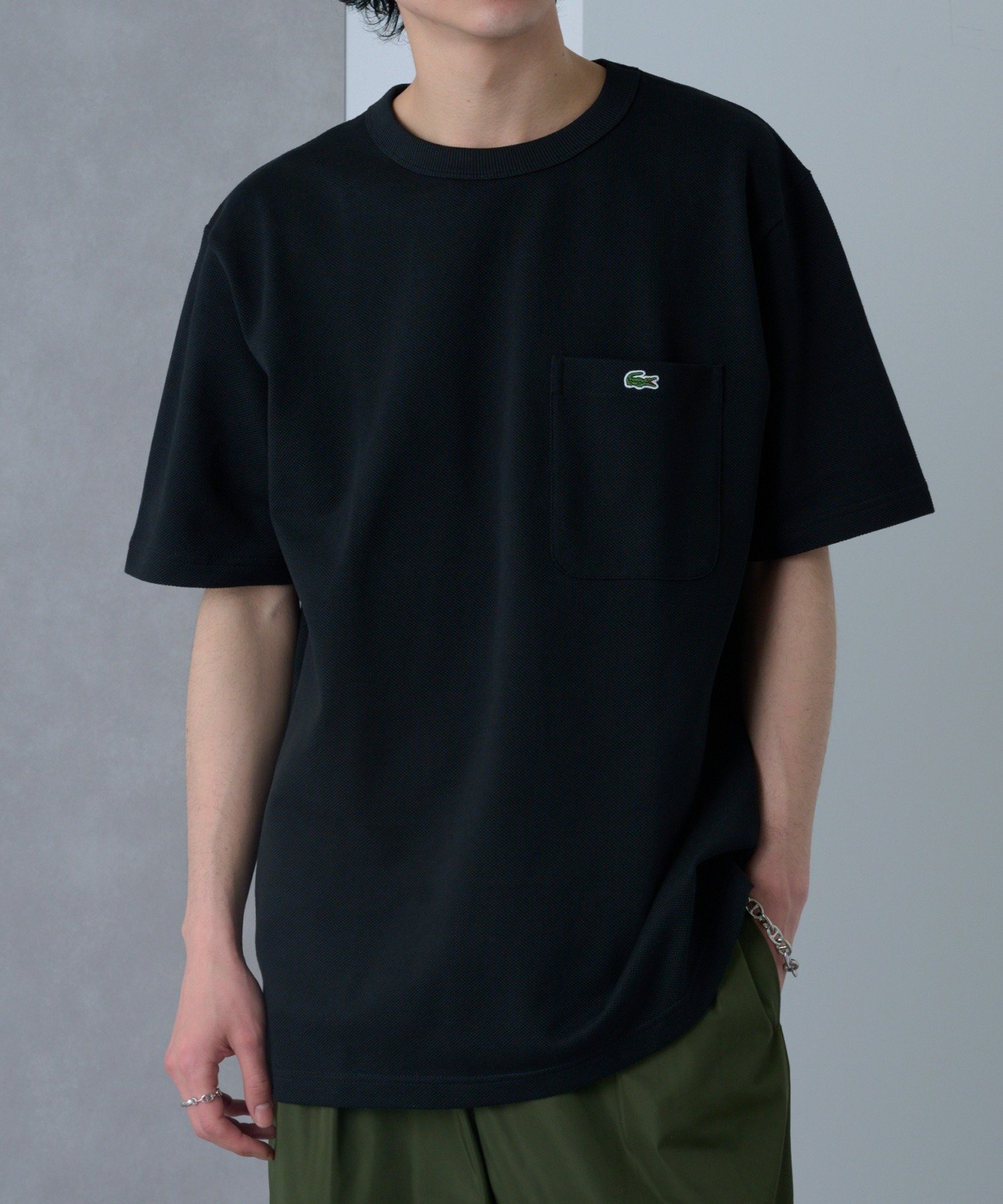 【その他のブランド/Other】のLACOSTE/鹿の子ポケット半袖Tシャツ TH4921-99 ラコステ インテリア・キッズ・メンズ・レディースファッション・服の通販 founy(ファニー) 　ファッション　Fashion　レディースファッション　Fashion for Women　トップス・カットソー　Cut & Sew Tops　シャツ・ブラウス・オフィスカジュアル　Elegant Blouses & Button-Ups　ロングTシャツ・Tシャツ　Longline T-Shirts & Tees　おすすめ　Recommended / Our Picks　パッチ　Patch, Appliqué　ビジネス 仕事 通勤　Business / Work / Commuting　ベーシック　Basic, Essential　ポケット　Pocket, Pocket Detail　半袖　Short Sleeve, Half Sleeve　鹿の子　Piqué, Kanoko Fabric　BLK|ID: prp329100004534571 ipo3291000000032983925