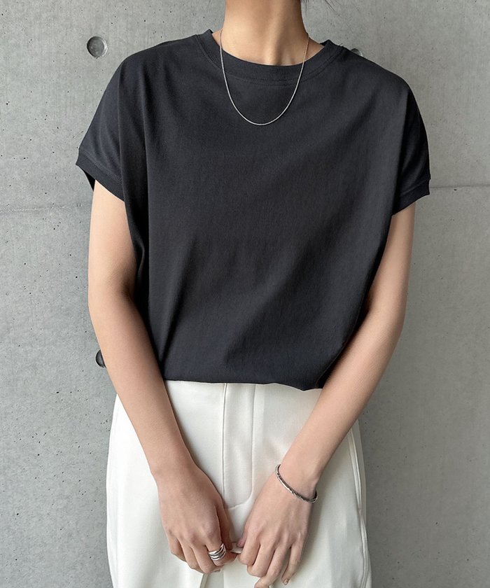 【その他のブランド/Other】のUSAコットン 汗染み防止 フレンチスリーブ Tシャツ インテリア・キッズ・メンズ・レディースファッション・服の通販 founy(ファニー) https://founy.com/ ファッション Fashion レディースファッション WOMEN トップス・カットソー Tops/Tshirt シャツ/ブラウス Shirts/Blouses ロング / Tシャツ T-Shirts おすすめ Recommend サロペット Overalls シンプル Simple スリット Slit スリーブ Sleeve フレンチ French ロング Long |ID: prp329100004534589 ipo3291000000032373697