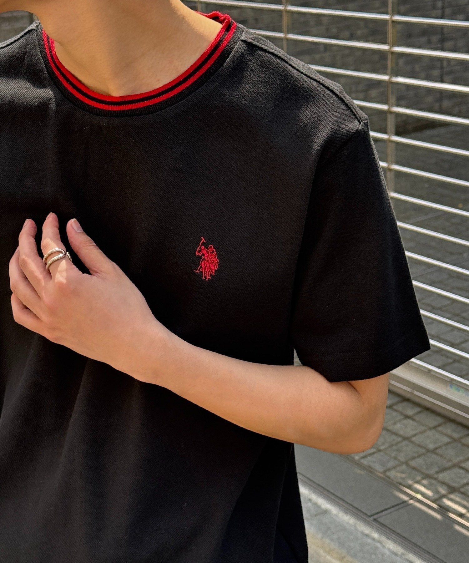 【セットアップセブン/SETUP7】のU.S. POLO ASSN./pony embroidery ティップラインTシャツ ポロ ユニセックス 25SS インテリア・キッズ・メンズ・レディースファッション・服の通販 founy(ファニー) 　ファッション　Fashion　レディースファッション　Fashion for Women　トップス・カットソー　Cut & Sew Tops　シャツ・ブラウス・オフィスカジュアル　Elegant Blouses & Button-Ups　ロングTシャツ・Tシャツ　Longline T-Shirts & Tees　アクセサリー　Fashion Accessories　イタリア　Italy　カーゴパンツ　Cargo Pants, Utility Pants　クラシカル　Classical, Vintage-Inspired　コレクション　Collection, Seasonal Line　シンプル　Simple, Minimal　ジャケット　Jacket, Outerwear　スニーカー　Sneakers, Trainers　スラックス　Slacks, Dress Pants　セットアップ　Set-Up, Coordinated Outfit　デニム　Denim, Jeans Material　トレンド　Trend, Trending Now　定番　Standard, Basic Item　プリーツ　Pleats, Pleated　メンズ　Men's, Menswear　リラックス　Relax, Relaxed Fit　ロング　Long, Long-Length　再入荷　Restock / Back in Stock　おすすめ　Recommended / Our Picks　2025年　2025　2025春夏・S/S　Spring/Summer 2025 SS25　BLK2|ID: prp329100004534599 ipo3291000000033502527