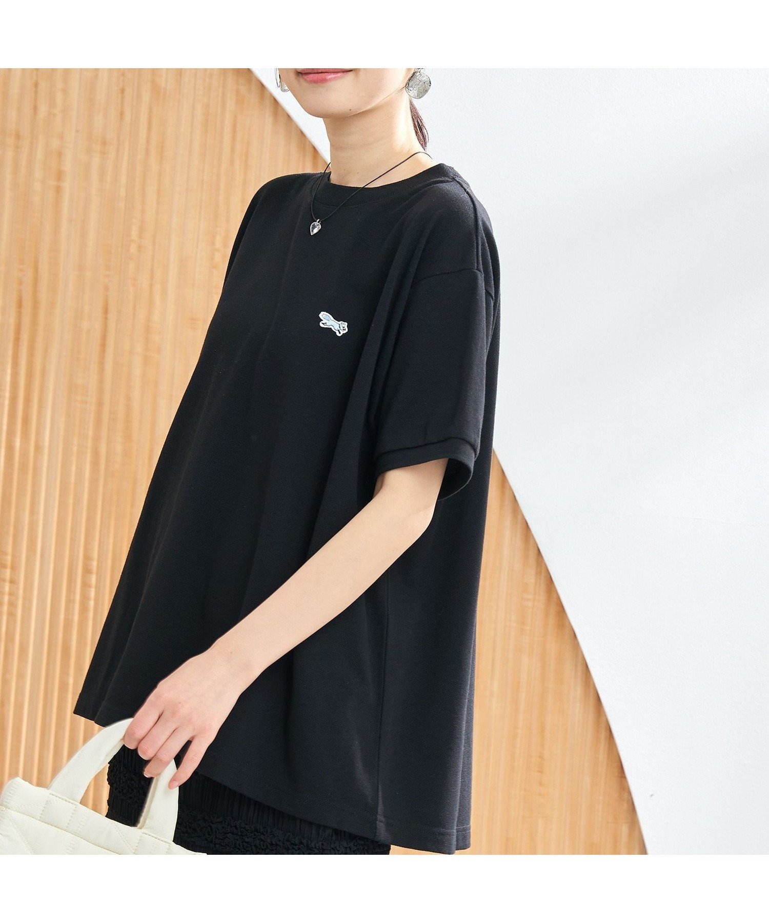 【コーエン/COEN】のPENNEYS別注 カノコフレアTシャツ インテリア・キッズ・メンズ・レディースファッション・服の通販 founy(ファニー) 　ファッション　Fashion　レディースファッション　Ladies' Fashion Online　トップス・カットソー　Tops/Tshirt　シャツ/ブラウス　Shirts/Blouses　ロング / Tシャツ　T-Shirts　イエロー　Yellow　コレクション　Collection　シンプル　Simple　パステル　Pastel　フォルム　Form　ベーシック　Basic　別注　Special Order　おすすめ　Recommend　BLACK|ID: prp329100004534654 ipo3291000000032657374