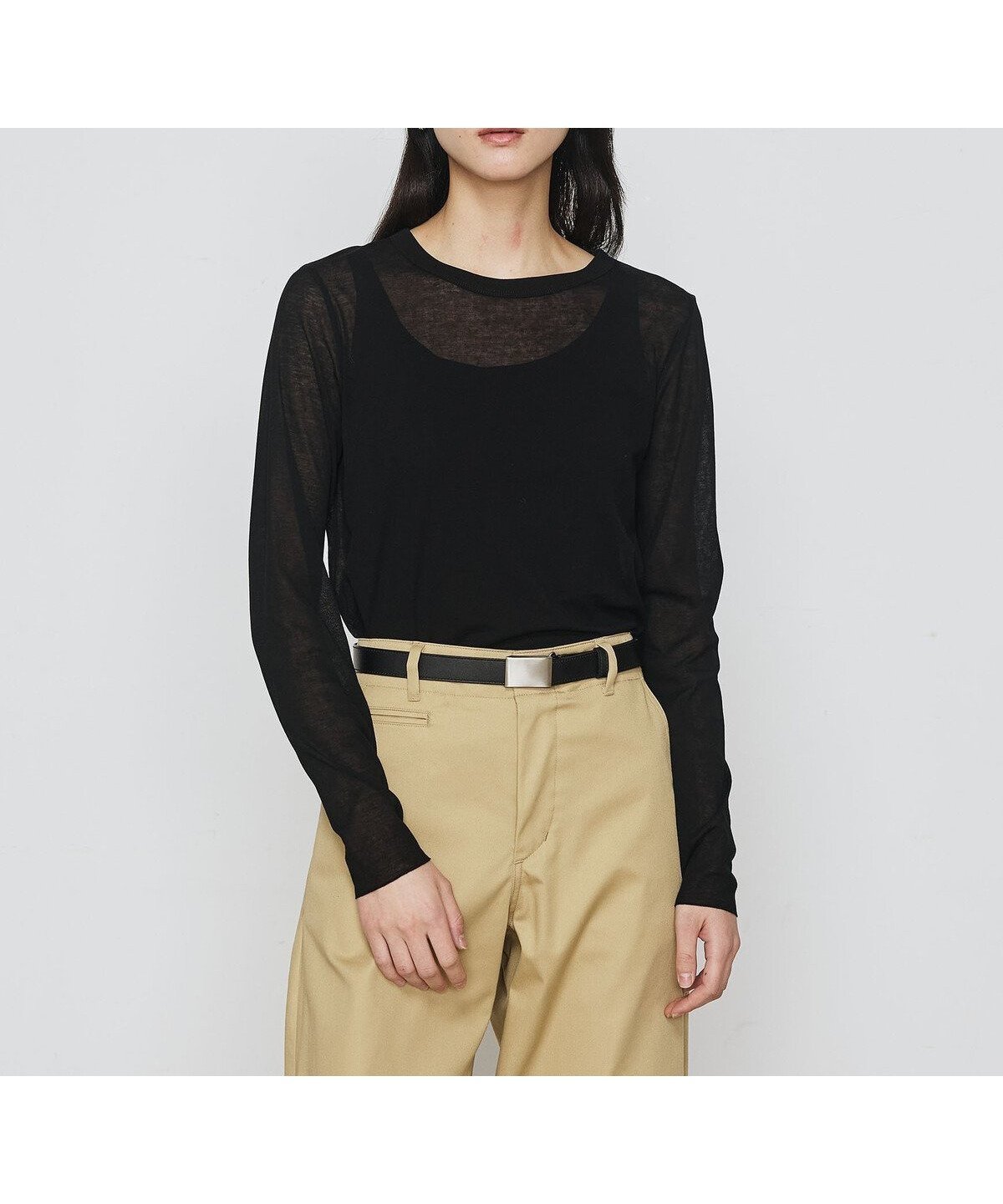 【コムサ/COMME CA】のコットンシアーフライス カットソー インテリア・キッズ・メンズ・レディースファッション・服の通販 founy(ファニー) 　ファッション　Fashion　レディースファッション　WOMEN　トップス・カットソー　Tops/Tshirt　カットソー　Cut and Sewn　インナー　Inner　カットソー　Cut And Sew　シアー　Sheer　トレンド　Trend　05:ブラック|ID: prp329100004534677 ipo3291000000032047377