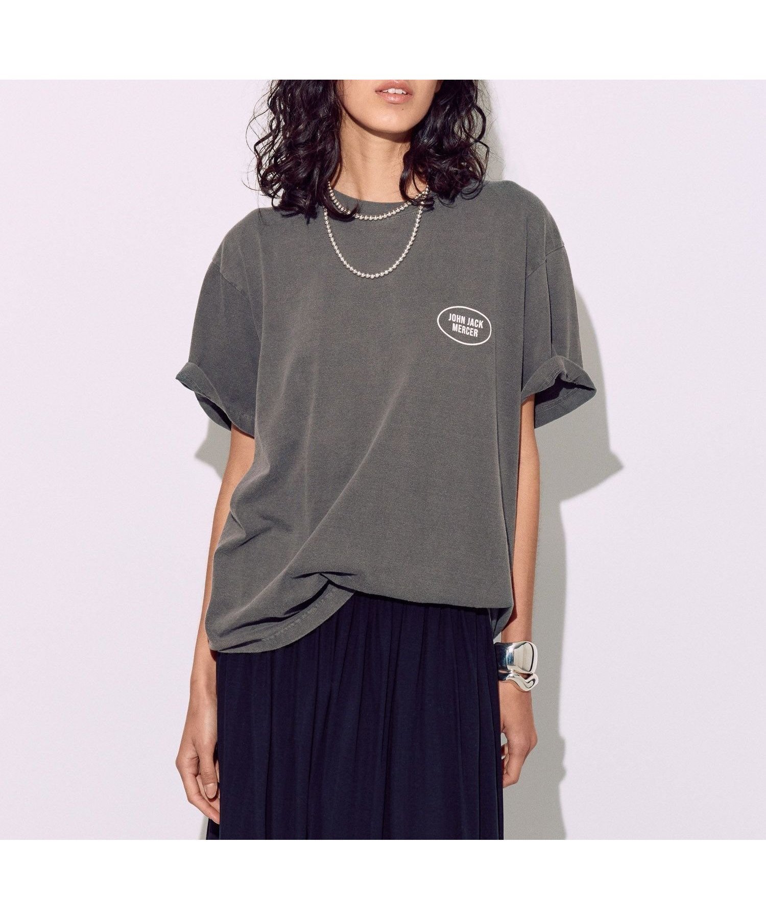 【ブリル/BRILL】の【JJ Mercer】バックプリントTシャツ インテリア・キッズ・メンズ・レディースファッション・服の通販 founy(ファニー) 　ファッション　Fashion　レディースファッション　WOMEN　トップス・カットソー　Tops/Tshirt　シャツ/ブラウス　Shirts/Blouses　ロング / Tシャツ　T-Shirts　バッグ　Bag　ヴィンテージ　Vintage　グラフィック　Graphic　フィット　Fit　プリント　Print　ペーパー　Paper　エレガント 上品　Elegant　グレー18|ID: prp329100004534693 ipo3291000000032306648