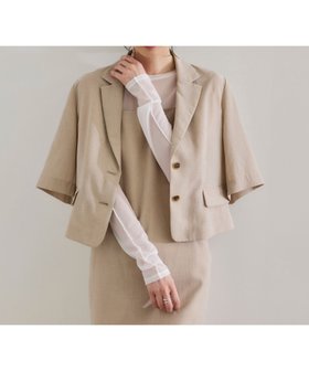 【ロペ/ROPE'】の【WEB・一部店舗限定】リネンライクコンパクトジャケット【セットアップ対応】/洗える 人気、トレンドファッション・服の通販 founy(ファニー) ファッション Fashion レディースファッション WOMEN アウター Coat Outerwear ジャケット Jackets おすすめ Recommend インナー Inner キャミワンピース Cami Dress コンパクト Compact シャンブレー Chambray ショート Short シンプル Simple ジャケット Jacket スリーブ Sleeve セットアップ Set Up ハーフ Half ポケット Pocket 洗える Washable |ID:prp329100004534700