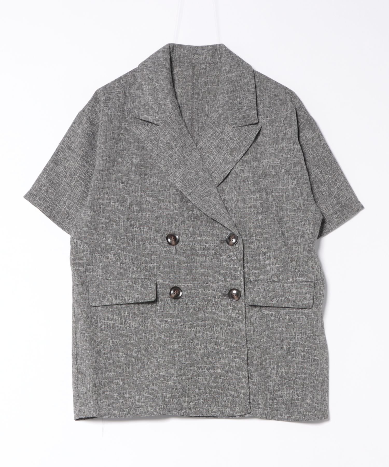 【その他のブランド/Other】のMAISON BREEZE/サマーツイードダブルハーフスリーブテーラードジャケット DTK インテリア・キッズ・メンズ・レディースファッション・服の通販 founy(ファニー) 　ファッション　Fashion　レディースファッション　WOMEN　アウター　Coat Outerwear　ジャケット　Jackets　テーラードジャケット　Tailored Jackets　2025年　2025　2025春夏・S/S　Ss,Spring/Summer,2025　エレガント 上品　Elegant　サマー　Summer　セットアップ　Set Up　デニム　Denim　ハーフ　Half　ベーシック　Basic　リアル　Real　ロング　Long　ワイド　Wide　再入荷　Restock/Back In Stock/Re Arrival　夏　Summer　S/S・春夏　Ss・Spring/Summer　GRY|ID: prp329100004534704 ipo3291000000032047494