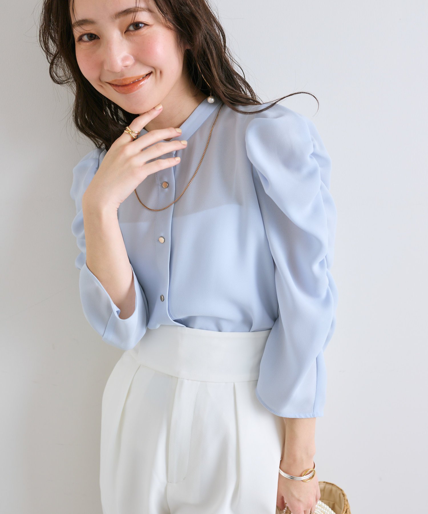 【ラブティックボンボン/La boutique BonBon】の【名品・美人見え】パワショルクロップドブラウス 人気、トレンドファッション・服の通販 founy(ファニー) 　ファッション　Fashion　レディースファッション　WOMEN　トップス・カットソー　Tops/Tshirt　シャツ/ブラウス　Shirts/Blouses　おすすめ　Recommend　インナー　Inner　ギャザー　Gather　コンパクト　Compact　ジョーゼット　Georgette　ボトム　Bottom　 other-1|ID: prp329100004534712 ipo3291000000032047525