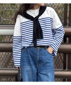 【その他のブランド/Other】のパネルボーダー刺繍プルオーバーカットソー ブルー系その他|ID: prp329100004534719 ipo3291000000032047555