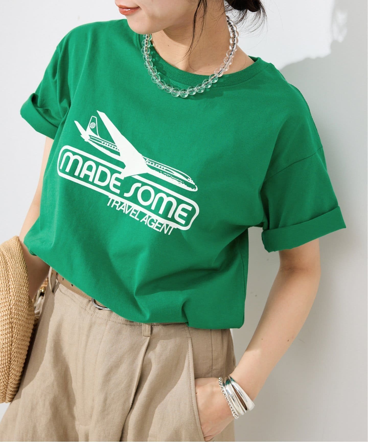 【スローブ イエナ/SLOBE IENA】のmade some sports wear for SLOBE IENA ロゴTEE インテリア・キッズ・メンズ・レディースファッション・服の通販 founy(ファニー) 　ファッション　Fashion　レディースファッション　Fashion for Women　スポーツウェア　Functional & Stylish Sportswear　2025年　2025　2025春夏・S/S　Spring/Summer 2025 SS25　キャップ　Cap, Baseball Cap　グラフィック　Graphic, Graphic Design　スポーティ　Sporty, Casual Athletic　チャーム　Charm, Pendant　ポーチ　Pouch, Small Case　ミックス　Mix, Mixed Style　リラックス　Relax, Relaxed Fit　旅行　Travel　グリーン|ID: prp329100004534720 ipo3291000000033452653