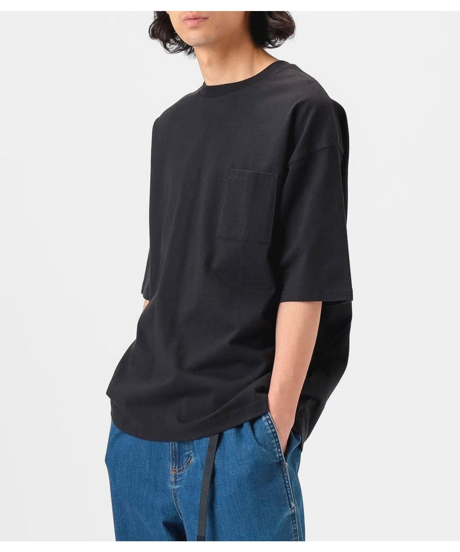 【ビーミングライフストアバイビームス/B:MING LIFE STORE by BEAMS】のヘビーウエイト ドロップショルダー Tシャツ インテリア・キッズ・メンズ・レディースファッション・服の通販 founy(ファニー) 　ファッション　Fashion　レディースファッション　WOMEN　トップス・カットソー　Tops/Tshirt　シャツ/ブラウス　Shirts/Blouses　ロング / Tシャツ　T-Shirts　ショルダー　Shoulder　ドロップ　Drop　バランス　Balance　ビッグ　Big　ポケット　Pocket　定番　Standard　BLACK|ID: prp329100004534721 ipo3291000000032255095
