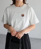 【リベリー/Riberry】のめがねキツネ胸刺繍半袖Tシャツ オートミール|ID: prp329100004534723 ipo3291000000032307253