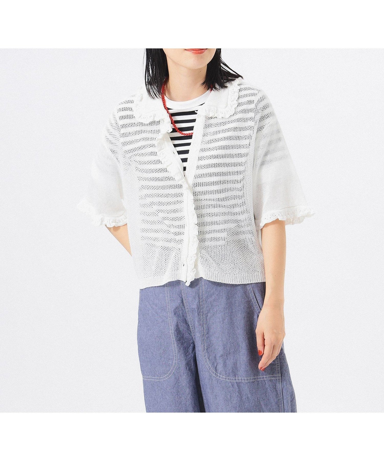 【ビームス ウイメン/BEAMS】の7ゲージ フリル ポロ カーディガン インテリア・キッズ・メンズ・レディースファッション・服の通販 founy(ファニー) 　ファッション　Fashion　レディースファッション　WOMEN　トップス・カットソー　Tops/Tshirt　カーディガン　Cardigans　ウェーブ　Wave　春　Spring　カーディガン　Cardigan　軽量　Lightweight　スラックス　Slacks　バランス　Balance　フリル　Frills　ポロシャツ　Polo Shirt　リラックス　Relax　S/S・春夏　Ss・Spring/Summer　おすすめ　Recommend　夏　Summer　エレガント 上品　Elegant　OFF_WHT|ID: prp329100004534757 ipo3291000000032047716
