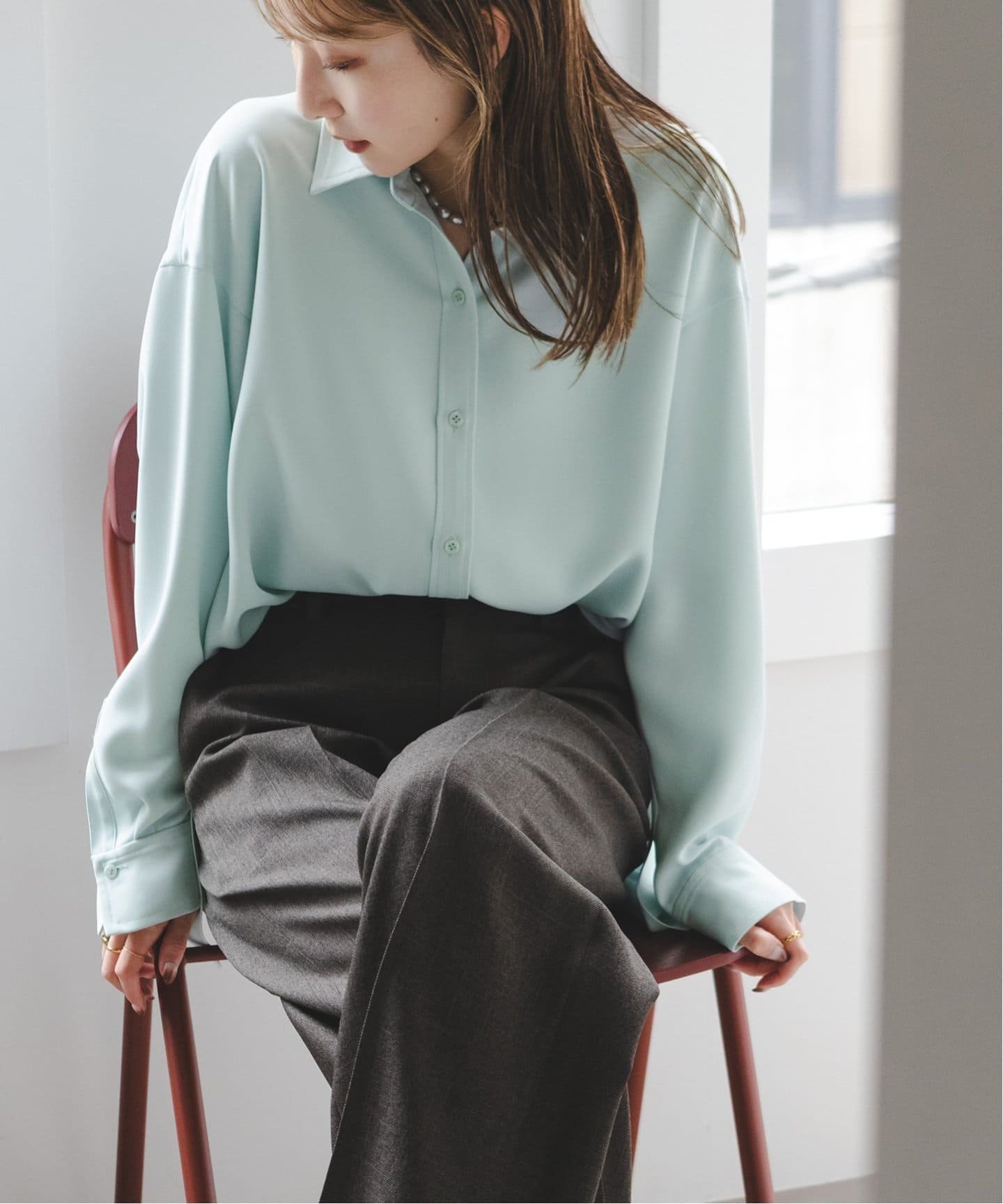 【ノーブル / スピック&スパン/NOBLE / Spick & Span】の《追加》シーズンカラープレーンシャツ 11 インテリア・キッズ・メンズ・レディースファッション・服の通販 founy(ファニー) 　ファッション　Fashion　レディースファッション　WOMEN　トップス・カットソー　Tops/Tshirt　シャツ/ブラウス　Shirts/Blouses　再入荷　Restock/Back In Stock/Re Arrival　グリーン A|ID: prp329100004534766 ipo3291000000032047753