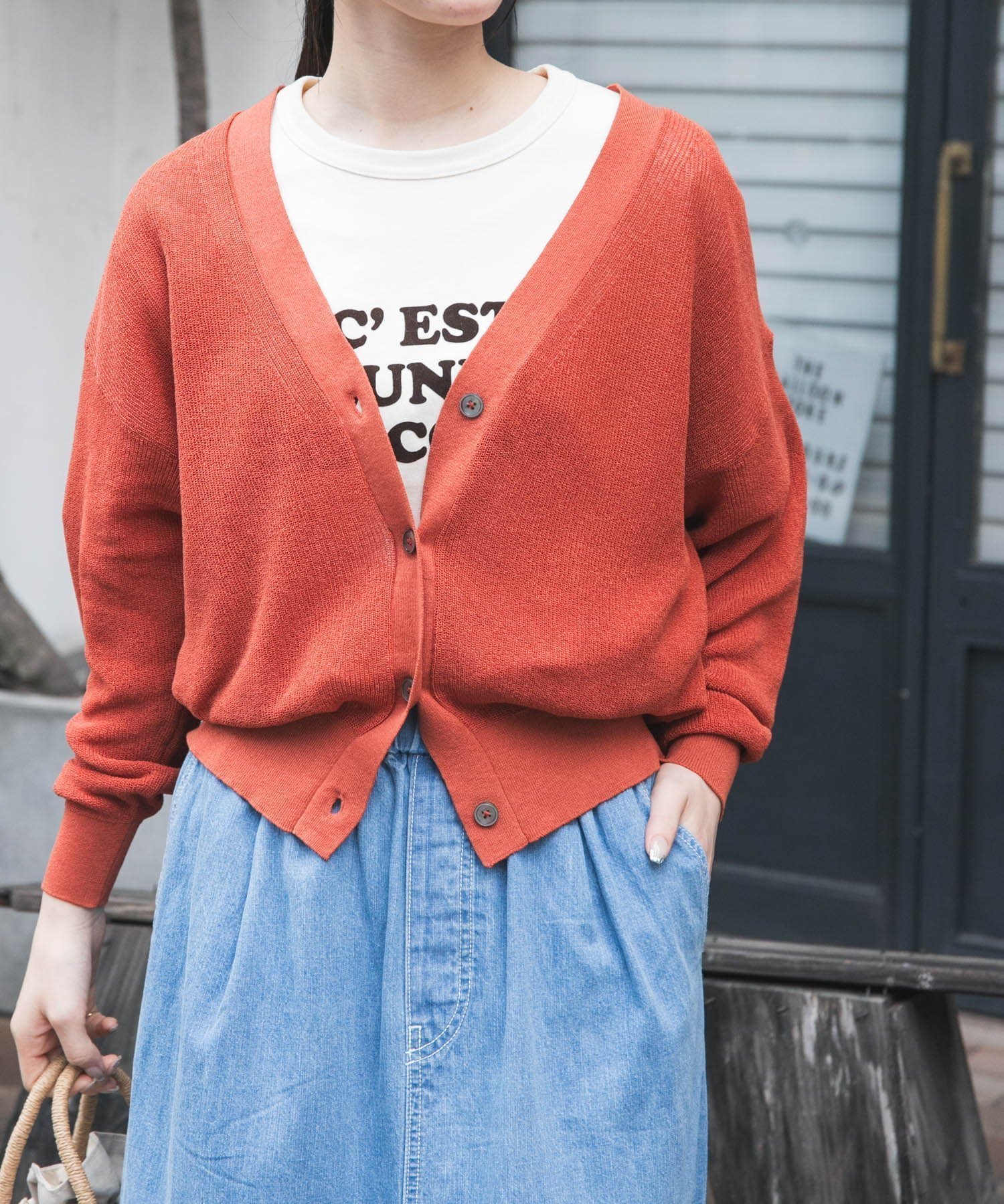【アーバンリサーチ ドアーズ/URBAN RESEARCH DOORS】のFORK SPOON ペーパーニットカーディガン インテリア・キッズ・メンズ・レディースファッション・服の通販 founy(ファニー) 　ファッション　Fashion　レディースファッション　WOMEN　トップス・カットソー　Tops/Tshirt　ニット　Knit Tops　カーディガン　Cardigans　カーディガン　Cardigan　コンパクト　Compact　今季　This Season　吸水　Water Absorption　抗菌　Antibacterial　ショルダー　Shoulder　ドロップ　Drop　ベーシック　Basic　ロング　Long　ワイド　Wide　S/S・春夏　Ss・Spring/Summer　夏　Summer　2025年　2025　2025春夏・S/S　Ss,Spring/Summer,2025　TERRACOTTA|ID: prp329100004534775 ipo3291000000032047788