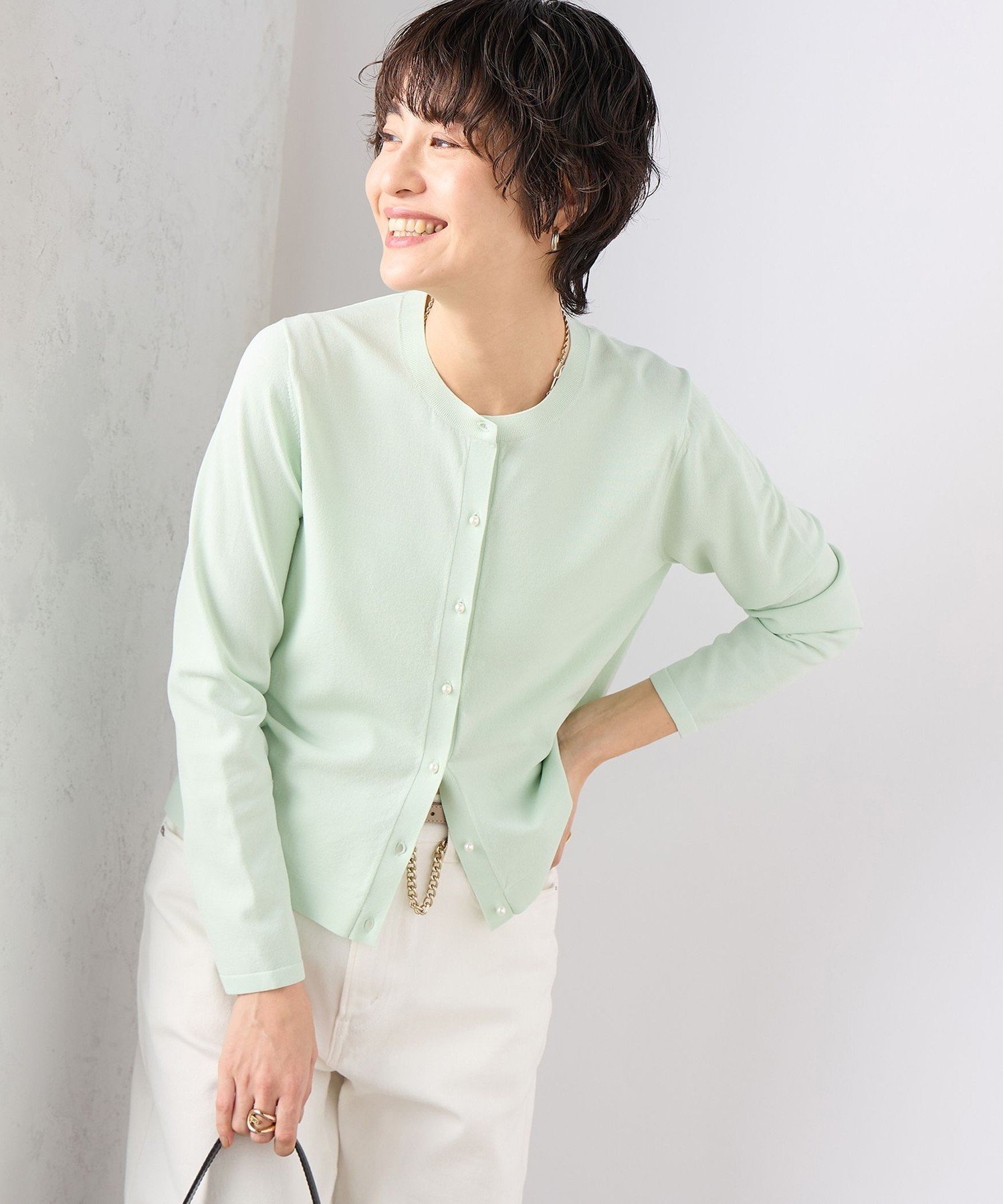 【ノーリーズ/NOLLEY'S】の《アンサンブル対応》《手洗い可能》マルチファンクションクルーネックカーディガン インテリア・キッズ・メンズ・レディースファッション・服の通販 founy(ファニー) 　ファッション　Fashion　レディースファッション　WOMEN　トップス・カットソー　Tops/Tshirt　カーディガン　Cardigans　アンサンブル　Knit Ensemble　2025年　2025　2025春夏・S/S　Ss,Spring/Summer,2025　おすすめ　Recommend　アンサンブル　Ensemble　パール　Pearl　エレガント 上品　Elegant　ミントグリーン|ID: prp329100004534776 ipo3291000000032047792