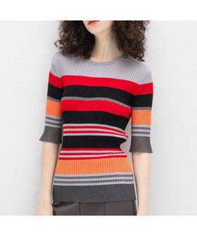 【アウラアイラ/AULA AILA】のMULTI BORDER KNIT 人気、トレンドファッション・服の通販 founy(ファニー) ファッション Fashion レディースファッション WOMEN トップス・カットソー Tops/Tshirt ニット Knit Tops 夏 Summer |ID:prp329100004534778