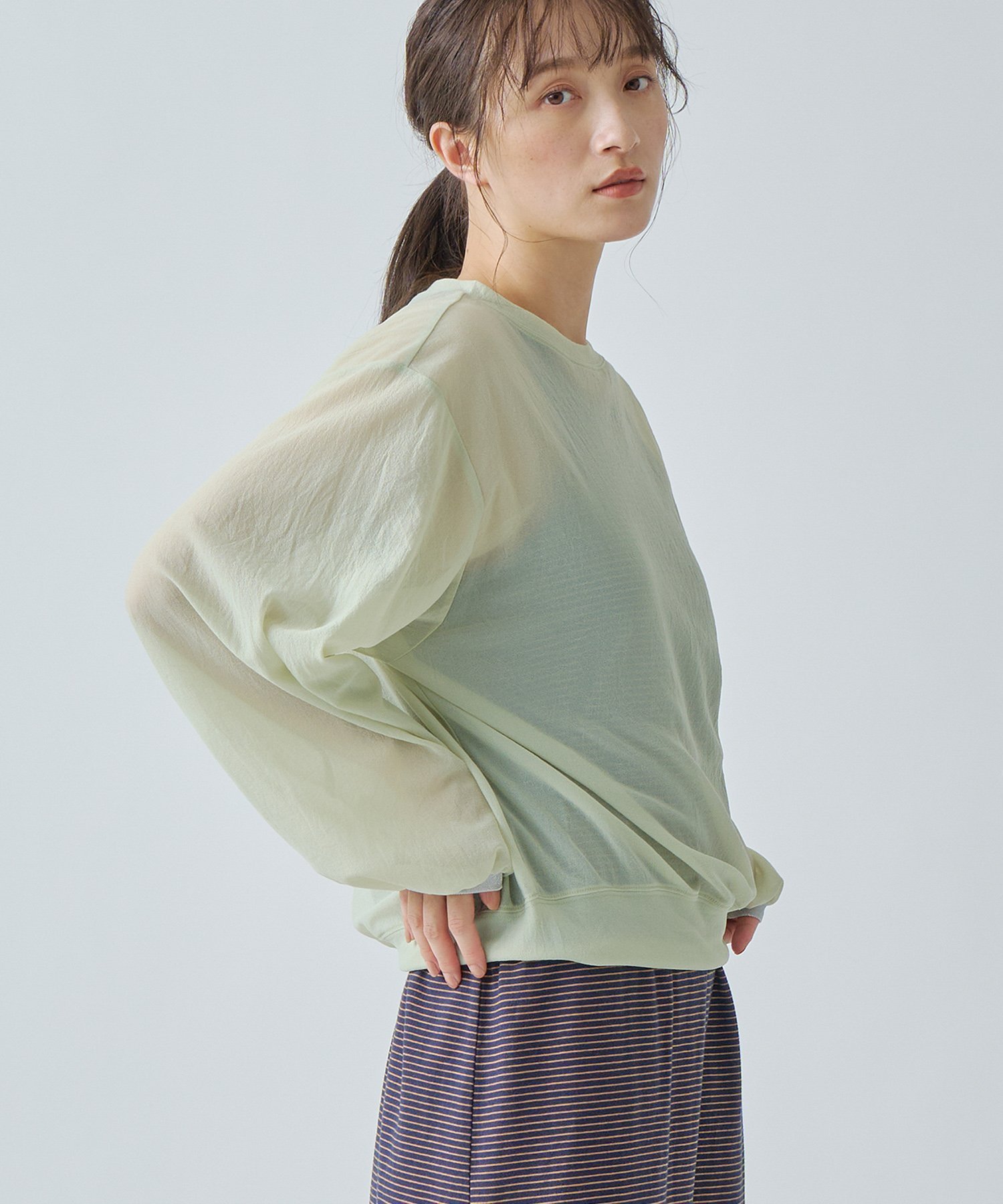 【その他のブランド/Other】の「WHYTO. / ホワイト」 SHEER VOLUME SLEEVES BLOUSE インテリア・キッズ・メンズ・レディースファッション・服の通販 founy(ファニー) 　ファッション　Fashion　メンズファッション　Fashion for Men　オーガンジー　Organza Fabric　シアー　Sheer, See-Through　ビンテージ　Vintage, Retro Style　S/S・春夏　SS, Spring/Summer, Warm Season　再入荷　Restock / Back in Stock　夏　Summer　2025年　2025　2025春夏・S/S　Spring/Summer 2025 SS25　LIME|ID: prp329100004534799 ipo3291000000033554975
