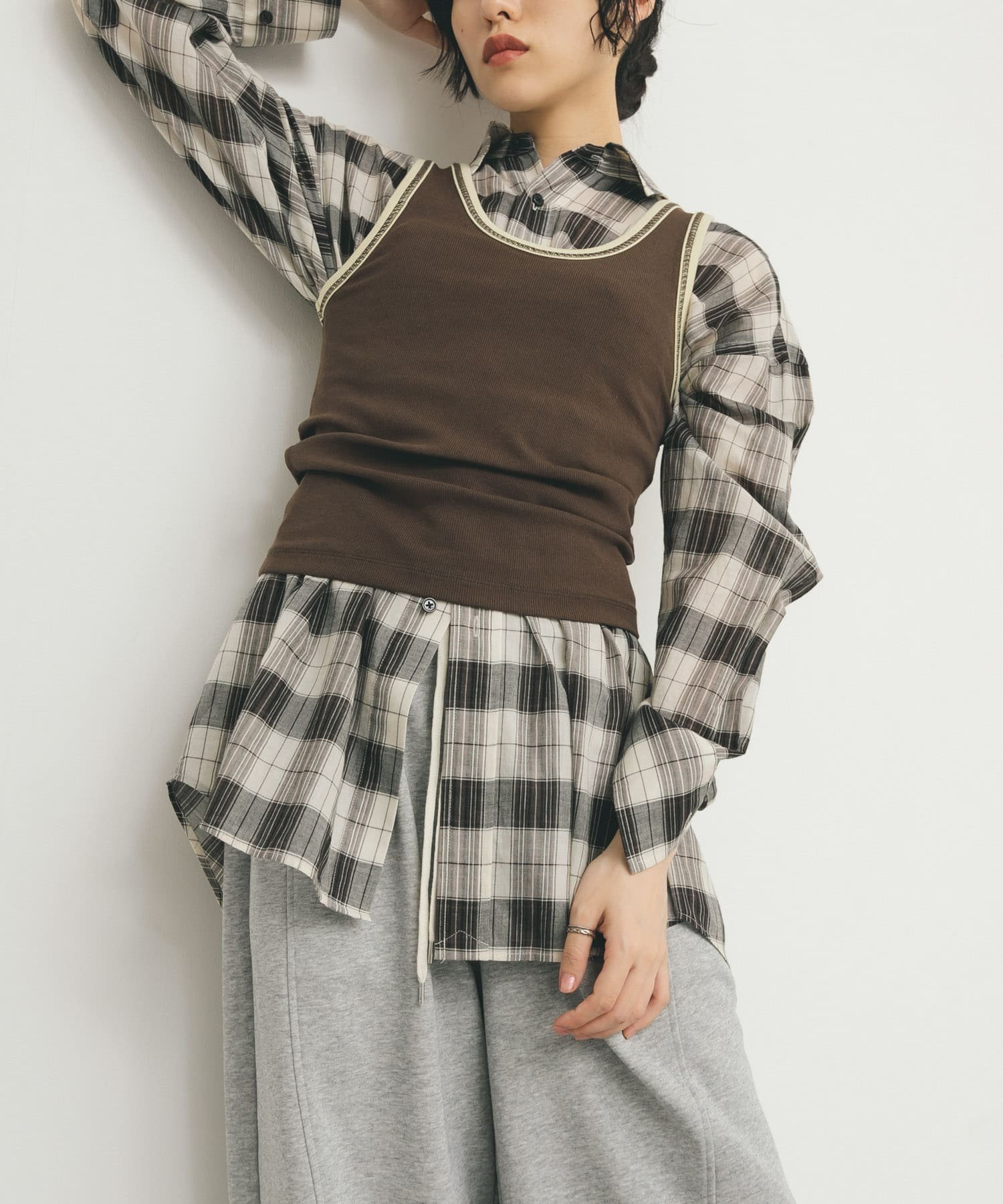 【ケービーエフ/KBF / URBAN RESEARCH】のシアーチェックBIGシャツ インテリア・キッズ・メンズ・レディースファッション・服の通販 founy(ファニー) 　ファッション　Fashion　レディースファッション　WOMEN　トップス・カットソー　Tops/Tshirt　シャツ/ブラウス　Shirts/Blouses　2025年　2025　2025春夏・S/S　Ss,Spring/Summer,2025　シアー　Sheer　スラックス　Slacks　チェック　Check　デニム　Denim　夏　Summer　S/S・春夏　Ss・Spring/Summer　BLACK×IVO|ID: prp329100004534803 ipo3291000000032047910