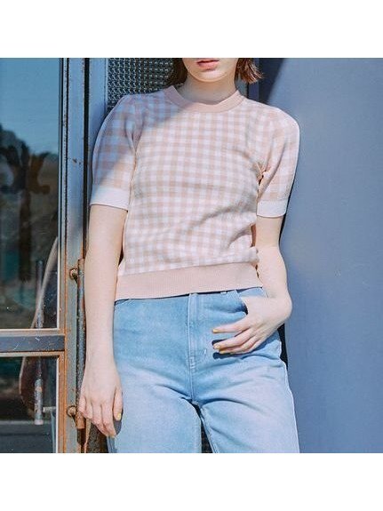 【ファーファー/FURFUR】の【WEB・一部店舗限定カラー】ギンガムチェックニットトップス インテリア・キッズ・メンズ・レディースファッション・服の通販 founy(ファニー) 　ファッション　Fashion　レディースファッション　WOMEN　トップス・カットソー　Tops/Tshirt　ニット　Knit Tops　トレンド　Trend　バランス　Balance　今季　This Season　PNK[066]|ID: prp329100004534807 ipo3291000000032047926