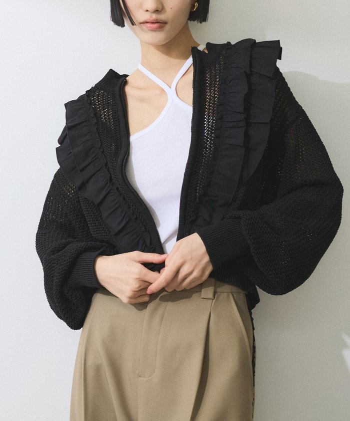 【アダム エ ロペ/ADAM ET ROPE'】の【WEB限定】ラッフルメッシュ編みカーディガン インテリア・キッズ・メンズ・レディースファッション・服の通販 founy(ファニー) https://founy.com/ ファッション Fashion レディースファッション WOMEN トップス・カットソー Tops/Tshirt カーディガン Cardigans 春 Spring カーディガン Cardigan コンパクト Compact ジップ Zip バランス Balance フリル Frills フロント Front ボトム Bottom ポケット Pocket メッシュ Mesh ロング Long ワイド Wide S/S・春夏 Ss・Spring/Summer おすすめ Recommend 夏 Summer 2025年 2025 2025春夏・S/S Ss,Spring/Summer,2025 |ID: prp329100004534809 ipo3291000000032047931