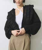 【アダム エ ロペ/ADAM ET ROPE'】の【WEB限定】ラッフルメッシュ編みカーディガン ブラック(01)|ID: prp329100004534809 ipo3291000000032047932