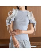 【スナイデル/SNIDEL】のプリーツフリルニットプルオーバー 人気、トレンドファッション・服の通販 founy(ファニー) ファッション Fashion レディースファッション WOMEN トップス・カットソー Tops/Tshirt ニット Knit Tops プルオーバー Pullover ウェーブ Wave 春 Spring ストレート Straight ドッキング Docking 定番 Standard 人気 Popularity フィット Fit フリル Frills プリーツ Pleats S/S・春夏 Ss・Spring/Summer おすすめ Recommend 夏 Summer エレガント 上品 Elegant thumbnail SAX[083]|ID: prp329100004534812 ipo3291000000032047948