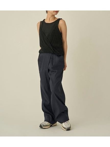 【エミ/emmi】のコードニットタンクトップ インテリア・キッズ・メンズ・レディースファッション・服の通販 founy(ファニー) 　ファッション　Fashion　レディースファッション　WOMEN　トップス・カットソー　Tops/Tshirt　ニット　Knit Tops　インナー　Inner　コンパクト　Compact　シンプル　Simple　スタイリッシュ　Stylish　タンク　Tank　バルーン　Balloon　ボトム　Bottom　夏　Summer　畦　Ridge　BLK[009]|ID: prp329100004534817 ipo3291000000032047965