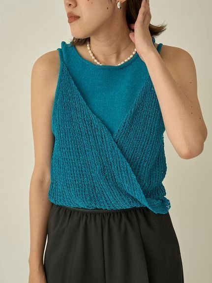【エミ/emmi】のコードニットタンクトップ インテリア・キッズ・メンズ・レディースファッション・服の通販 founy(ファニー) 　ファッション　Fashion　レディースファッション　WOMEN　トップス・カットソー　Tops/Tshirt　ニット　Knit Tops　インナー　Inner　コンパクト　Compact　シンプル　Simple　スタイリッシュ　Stylish　タンク　Tank　バルーン　Balloon　ボトム　Bottom　夏　Summer　畦　Ridge　TUQ[085]|ID: prp329100004534817 ipo3291000000032047967