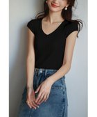 【セゾンドパピヨン/SAISON DE PAPILLON】のフレンチスリーブリブ切替サマーニットトップス 人気、トレンドファッション・服の通販 founy(ファニー) ファッション Fashion レディースファッション WOMEN トップス・カットソー Tops/Tshirt ニット Knit Tops インナー Inner ウェーブ Wave コンパクト Compact 切替 Switching シンプル Simple ジャケット Jacket スリーブ Sleeve フィット Fit フレンチ French リブニット Rib Knit おすすめ Recommend エレガント 上品 Elegant thumbnail ブラック系その他1|ID: prp329100004534824 ipo3291000000032048003