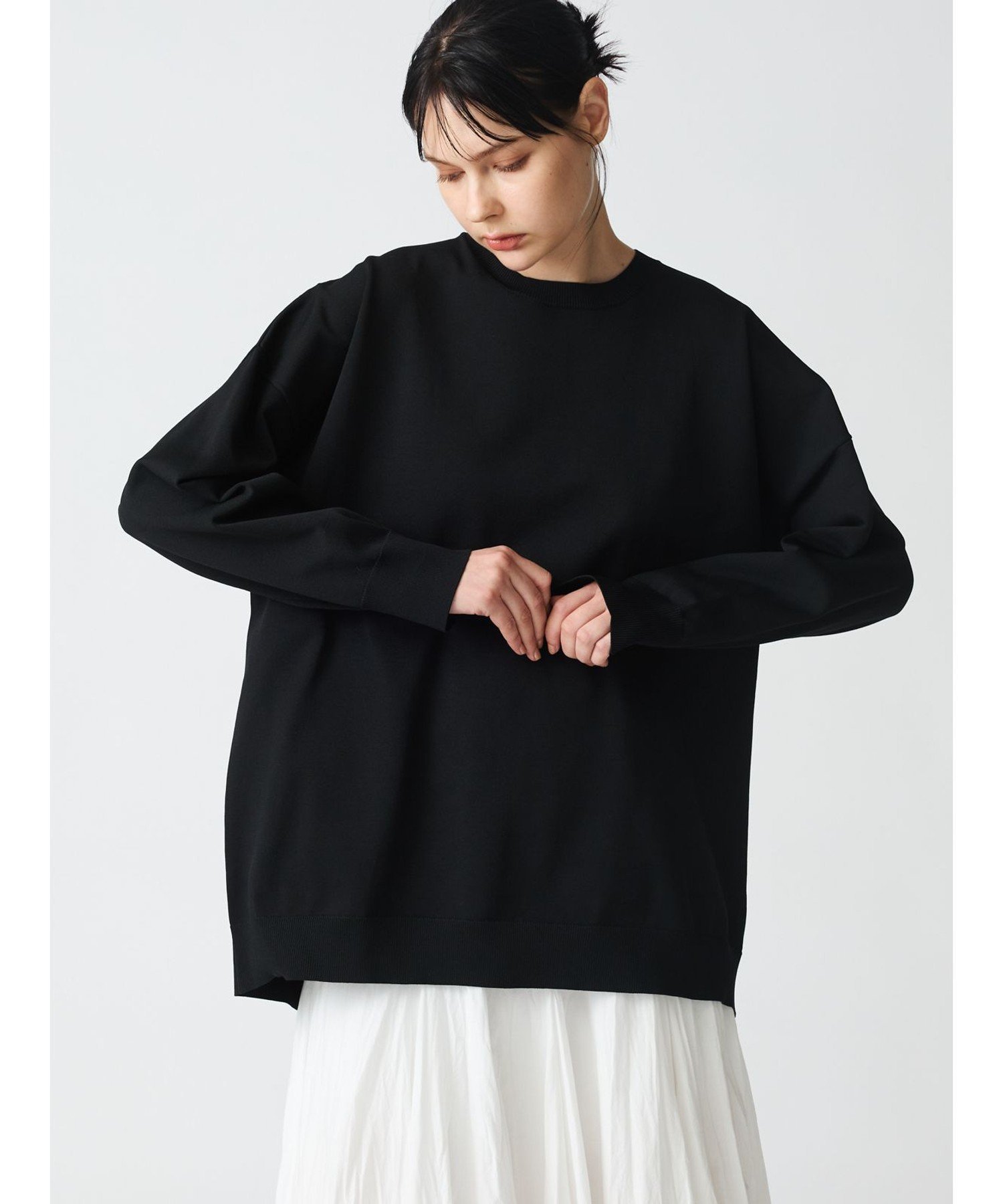 【マーコート/MARcourt】のmizuiro ind クルーネックプルオーバー インテリア・キッズ・メンズ・レディースファッション・服の通販 founy(ファニー) 　ファッション　Fashion　レディースファッション　WOMEN　トップス・カットソー　Tops/Tshirt　プルオーバー　Pullover　シンプル　Simple　ポケット　Pocket　人気　Popularity　長袖　Long Sleeve　ブラック|ID: prp329100004534835 ipo3291000000032048051