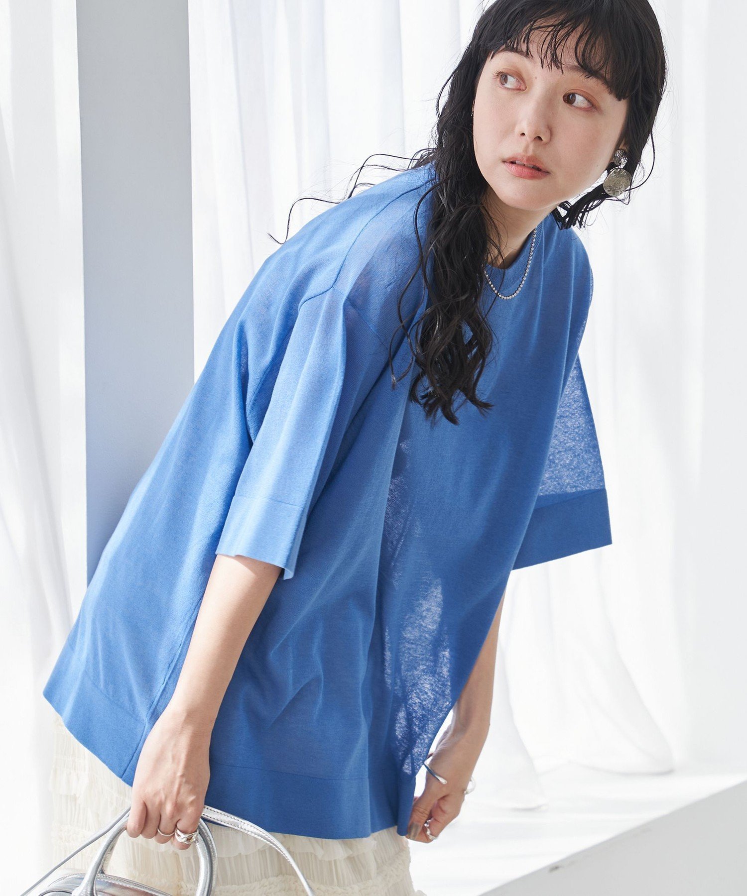 【コーエン/COEN】のサラコシアーサマーニットビッグTシャツ インテリア・キッズ・メンズ・レディースファッション・服の通販 founy(ファニー) 　ファッション　Fashion　レディースファッション　WOMEN　トップス・カットソー　Tops/Tshirt　ニット　Knit Tops　シャツ/ブラウス　Shirts/Blouses　ロング / Tシャツ　T-Shirts　おすすめ　Recommend　シンプル　Simple　トレンド　Trend　ビッグ　Big　プリント　Print　リゾート　Resort　リラックス　Relax　ルーズ　Loose　COBALT|ID: prp329100004534863 ipo3291000000032242738