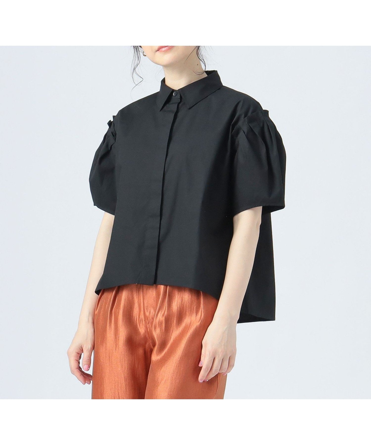 【ビームス ハート/BEAMS HEART】の【洗濯機洗い可】肩タック ビッグ シャツ 25SS 半袖 インテリア・キッズ・メンズ・レディースファッション・服の通販 founy(ファニー) 　ファッション　Fashion　レディースファッション　WOMEN　トップス・カットソー　Tops/Tshirt　シャツ/ブラウス　Shirts/Blouses　シンプル　Simple　スラックス　Slacks　タンク　Tank　デニム　Denim　バランス　Balance　ビッグ　Big　フェミニン　Feminine　ブロード　Broad　半袖　Short Sleeve　リラックス　Relax　ロング　Long　エレガント 上品　Elegant　2025年　2025　2025春夏・S/S　Ss,Spring/Summer,2025　BLACK|ID: prp329100004534868 ipo3291000000032048193