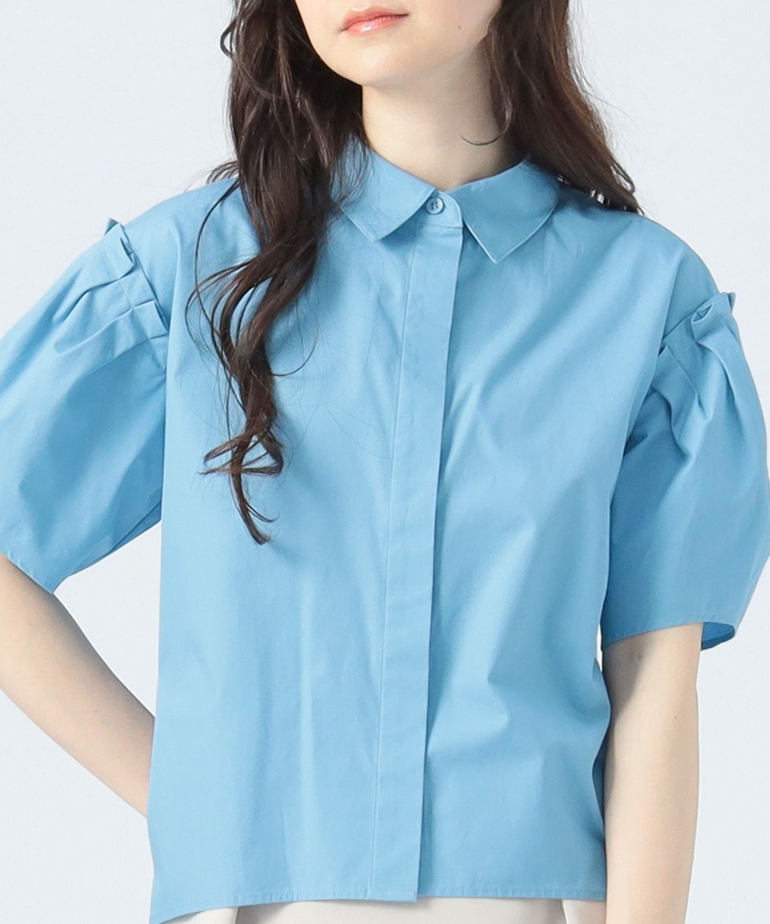 【ビームス ハート/BEAMS HEART】の肩タック ビッグ シャツ インテリア・キッズ・メンズ・レディースファッション・服の通販 founy(ファニー) 　ファッション　Fashion　レディースファッション　Fashion for Women　トップス・カットソー　Cut & Sew Tops　シャツ・ブラウス・オフィスカジュアル　Elegant Blouses & Button-Ups　シンプル　Simple, Minimal　スラックス　Slacks, Dress Pants　タンク　Tank Top, Sleeveless Top　デニム　Denim, Jeans Material　バランス　Balance, Style Balance　ビッグ　Big, Oversized　フェミニン　Feminine, Girly　ブロード　Broadcloth, Fine Cotton　リラックス　Relax, Relaxed Fit　ロング　Long, Long-Length　エレガント 上品　Elegant　SAX|ID: prp329100004534868 ipo3291000000032786285