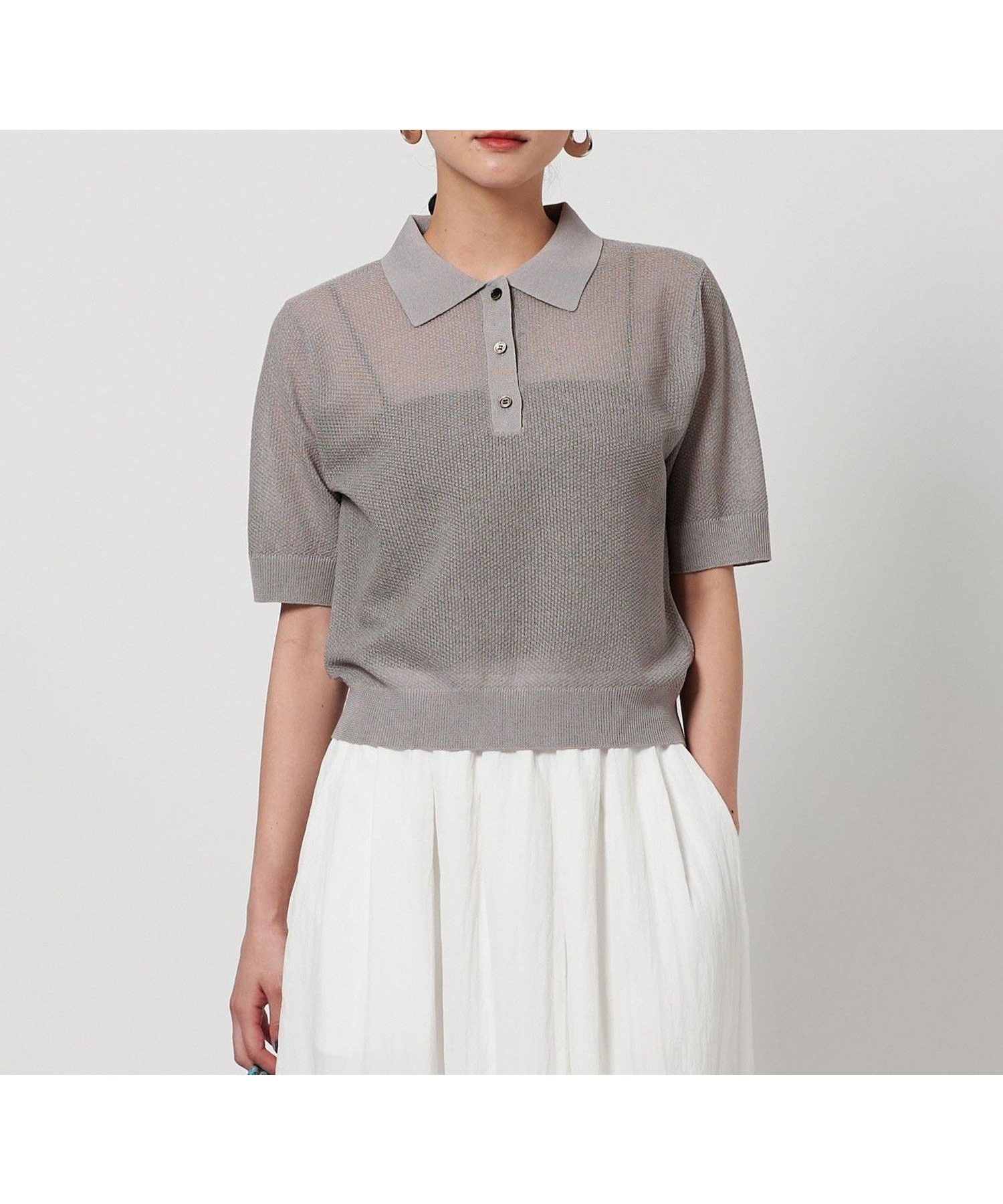【ビューティ&ユース ユナイテッドアローズ/BEAUTY&YOUTH / UNITED ARROWS】のメッシュ ポロニット -ウォッシャブル- 人気、トレンドファッション・服の通販 founy(ファニー) 　ファッション　Fashion　レディースファッション　Ladies' Fashion Online　トップス・カットソー　Tops/Tshirt　ニット　Knit Tops　おすすめ　Recommend　ウォッシャブル　Washable　コンパクト　Compact　サマー　Summer　シアー　Sheer　トレンド　Trend　プリント　Print　メッシュ　Mesh　 other-1|ID: prp329100004534870 ipo3291000000032604562